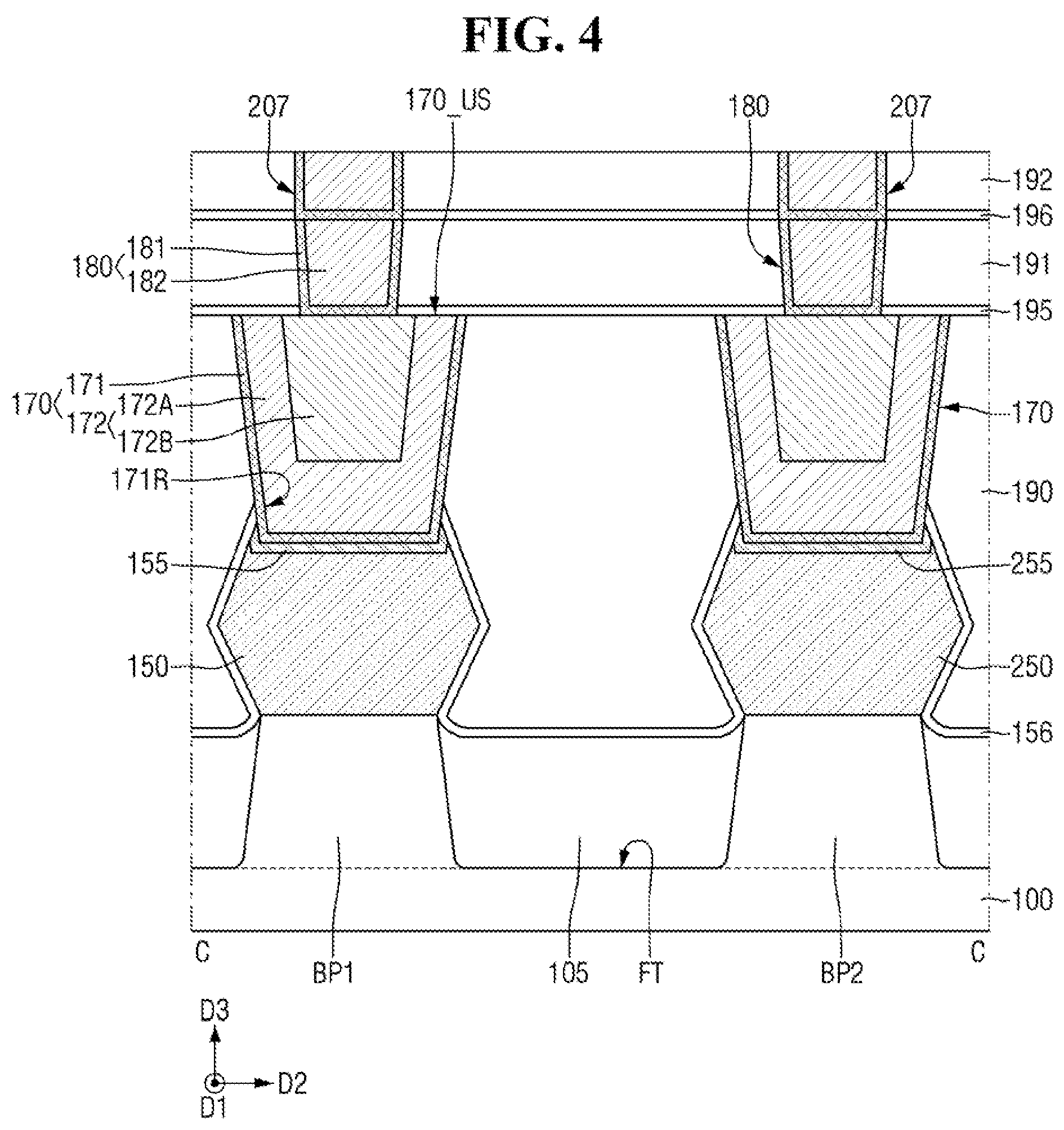 Patent US12563799 Figure 4 – Multi-pattern semiconductor device and method for fabricating same