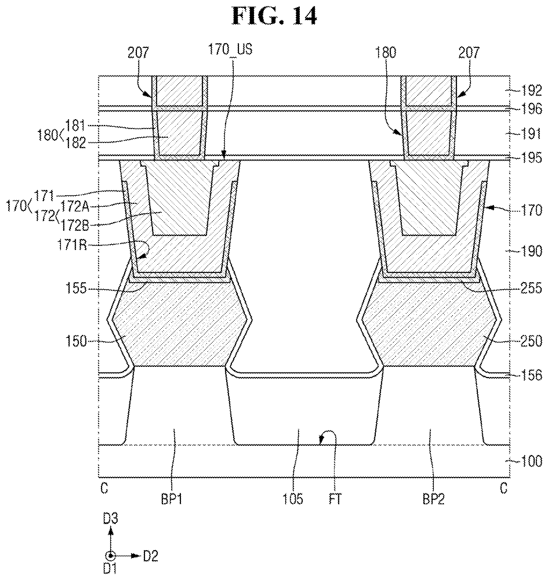 Patent US12563799 Figure 15 – Multi-pattern semiconductor device and method for fabricating same