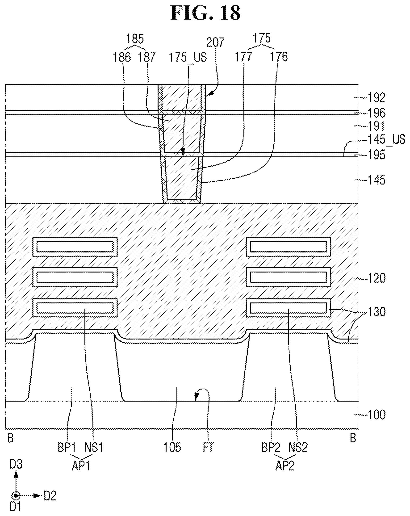 Patent US12563799 Figure 19 – Multi-pattern semiconductor device and method for fabricating same
