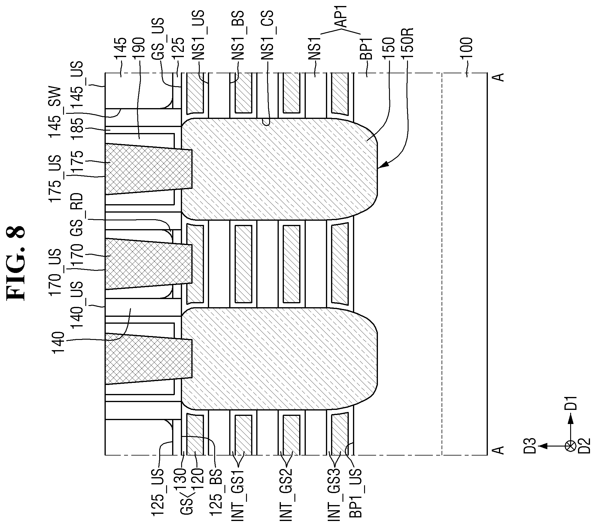 Patent US12563809 Figure 8 – Semiconductor device and method for manufacturing the same