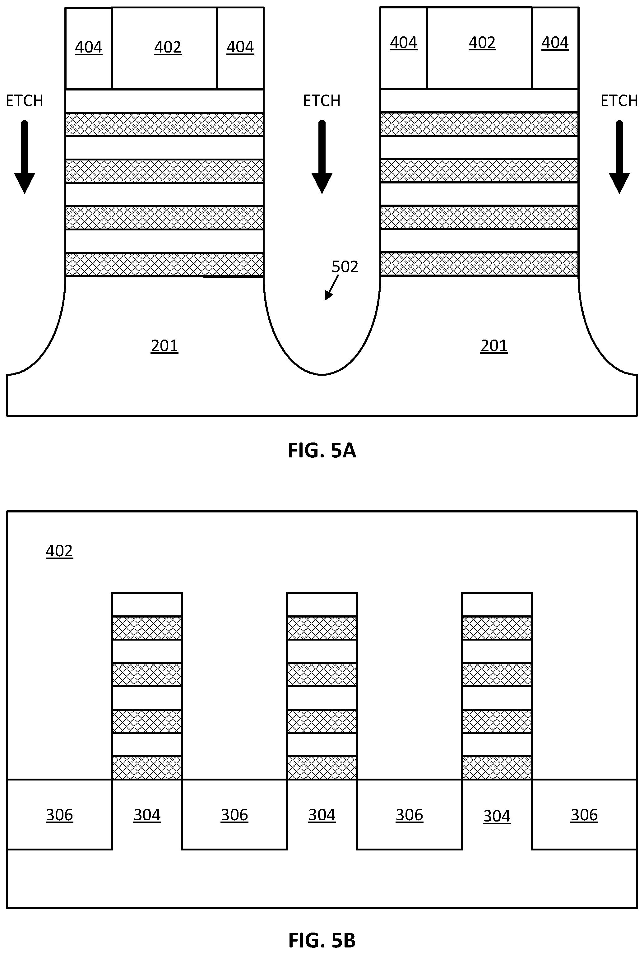 Patent US12563810 Figure 5 – Selective backside recessing of source and drain regions