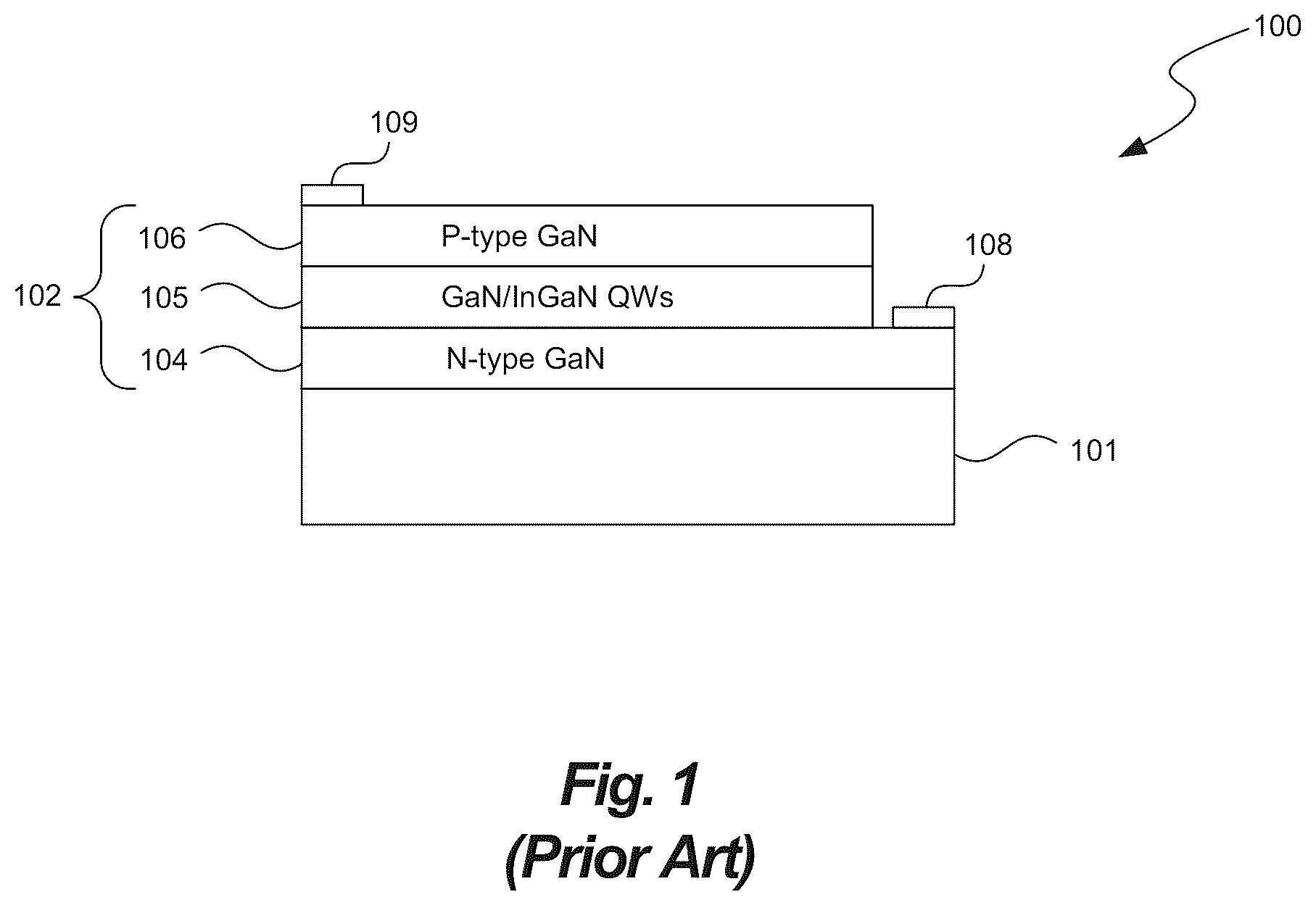Patent US12563864 Figure 1 – Light-emitting metal-oxide-semiconductor devices and associated systems, devices, and methods