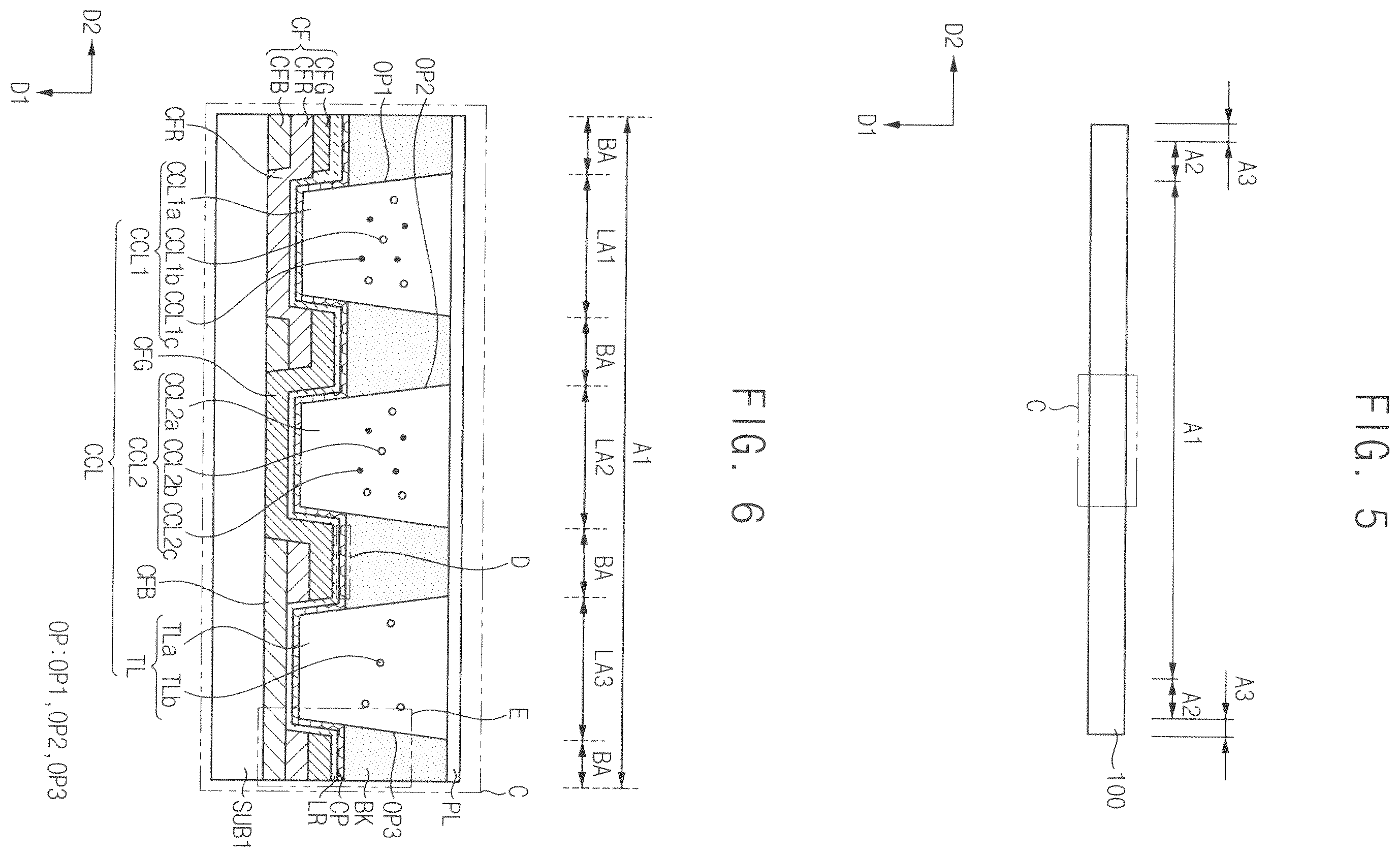 Patent US12563941 Figure 5 – Color conversion substrate, display device including the same, and method of manufacturing color conversion substrate