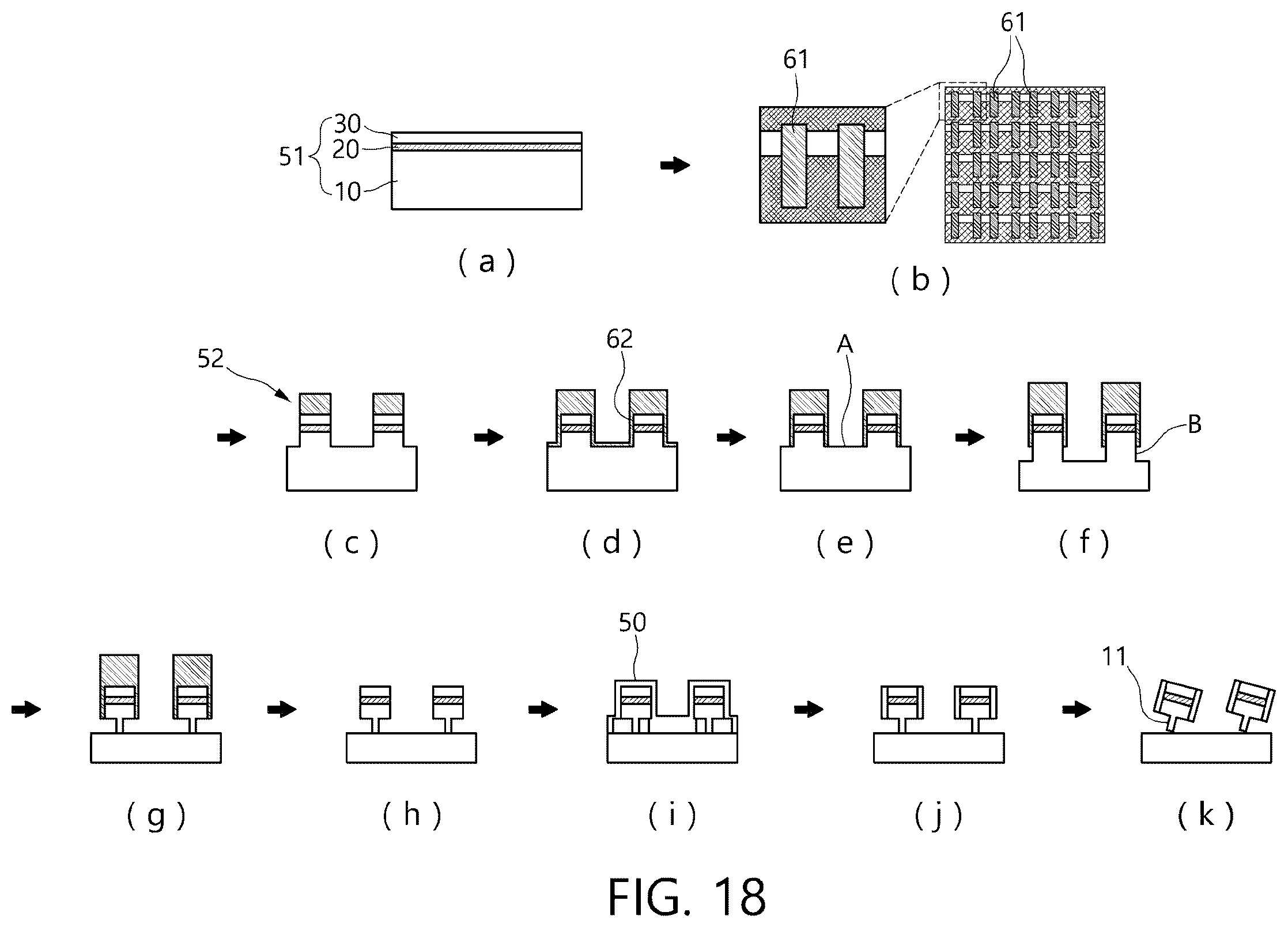 Patent US12564005 Figure 16 – Ultra-thin transfer film of ultra-thin LED element for manufacturing ultra-thin LED electrode assembly using laser-assisted multi-chip transfer printing, ultra-thin LED electrode assembly, and manufacturing method thereof