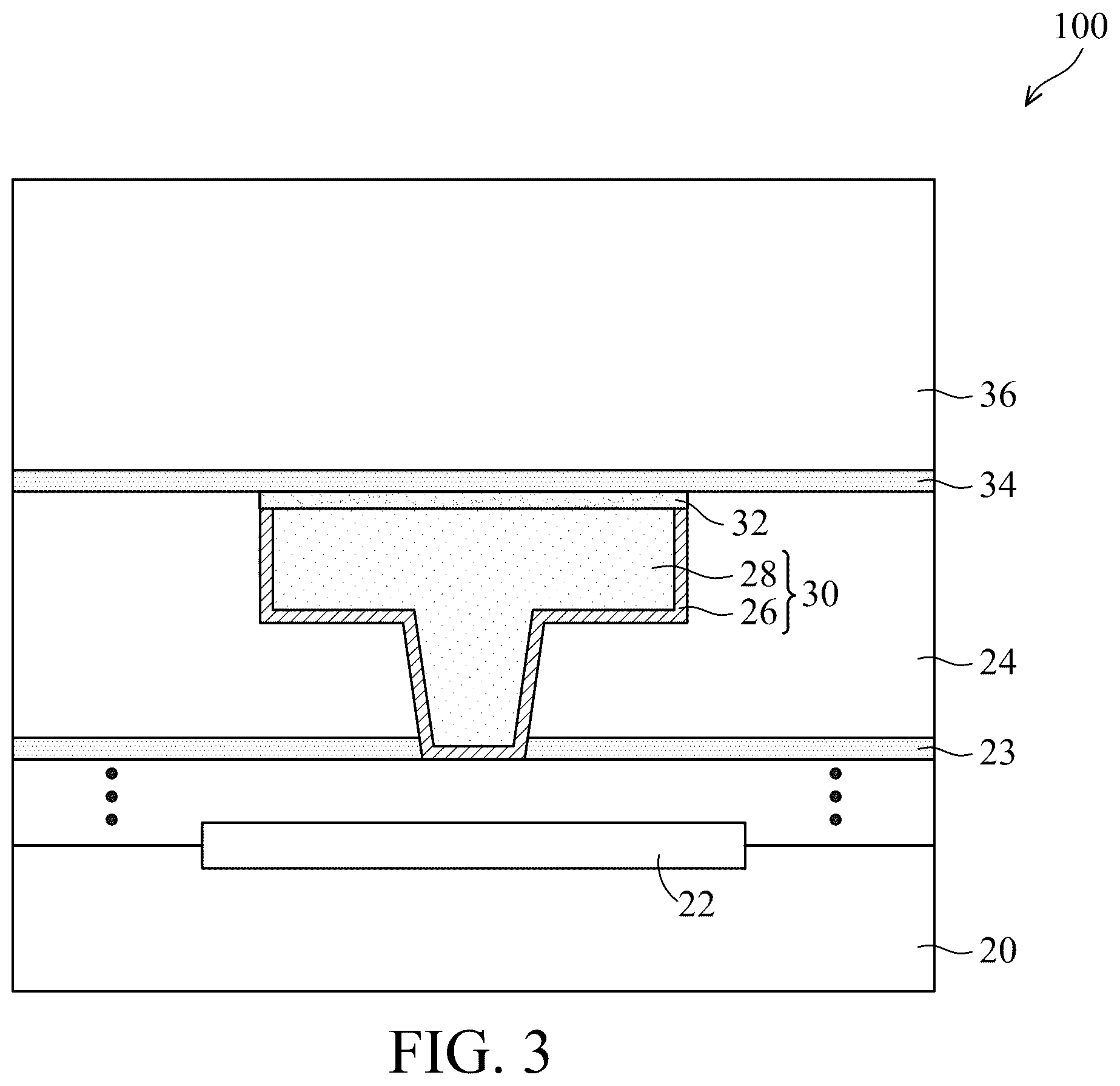 Patent US12564025 Figure 3 – Interconnect with redeposited metal capping and method forming same