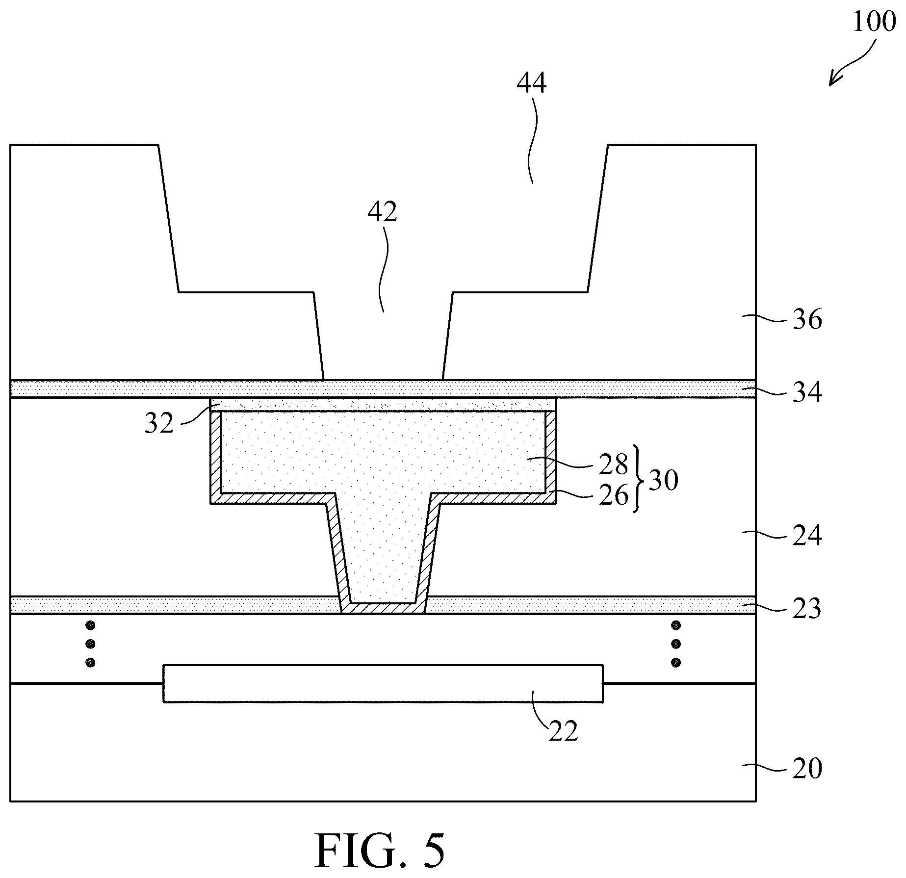 Patent US12564025 Figure 5 – Interconnect with redeposited metal capping and method forming same