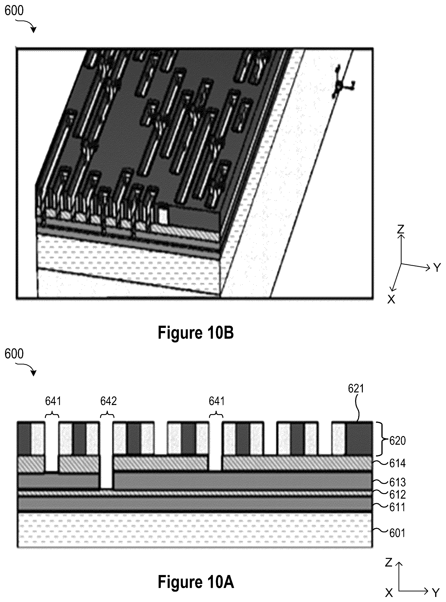 Patent US12564027 Figure 12 – Top-down self-alignment of vias in a semiconductor device for sub-22NM pitch metals