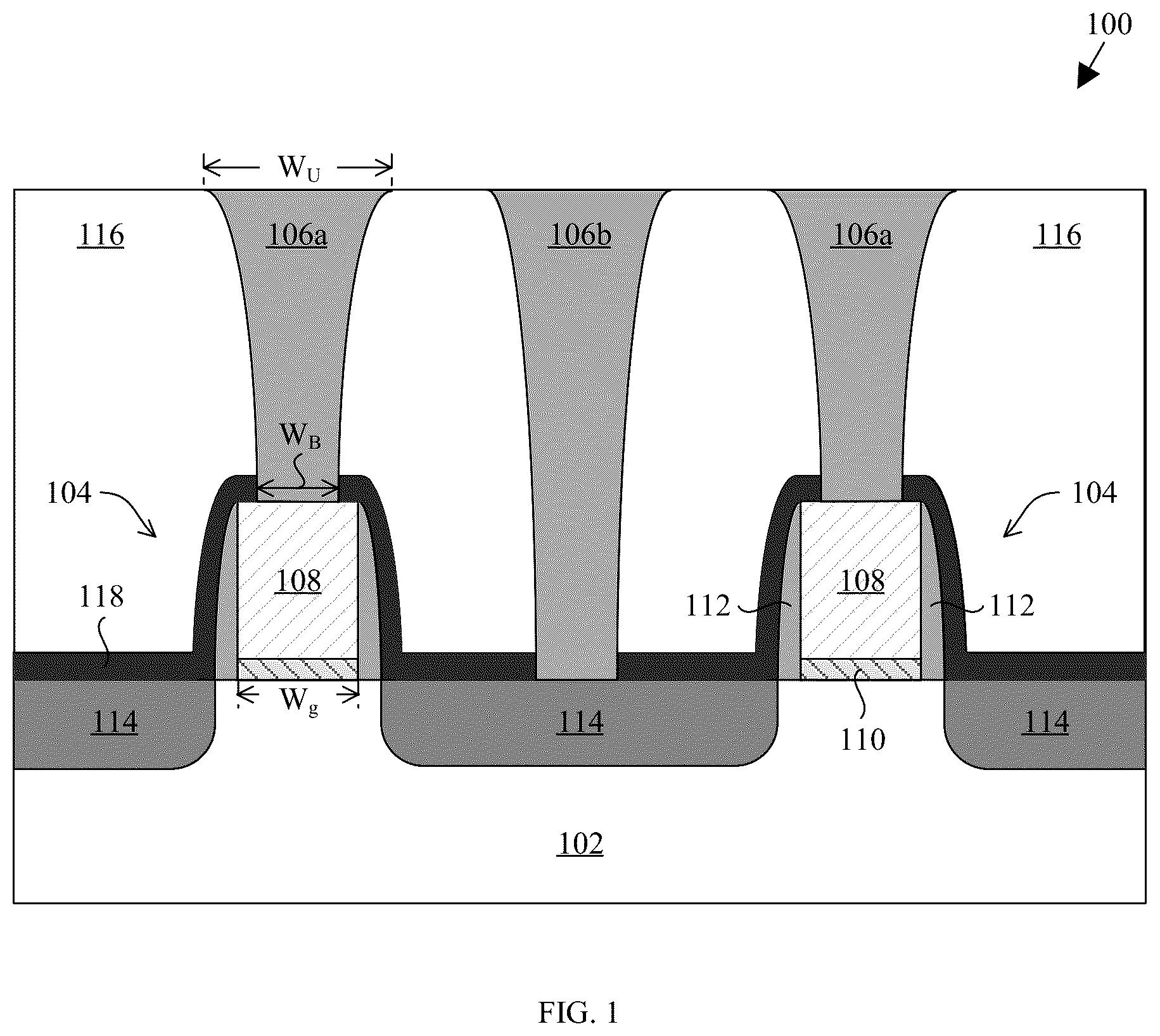Patent US12564029 — Contact via structures of semiconductor devices — Figure 1