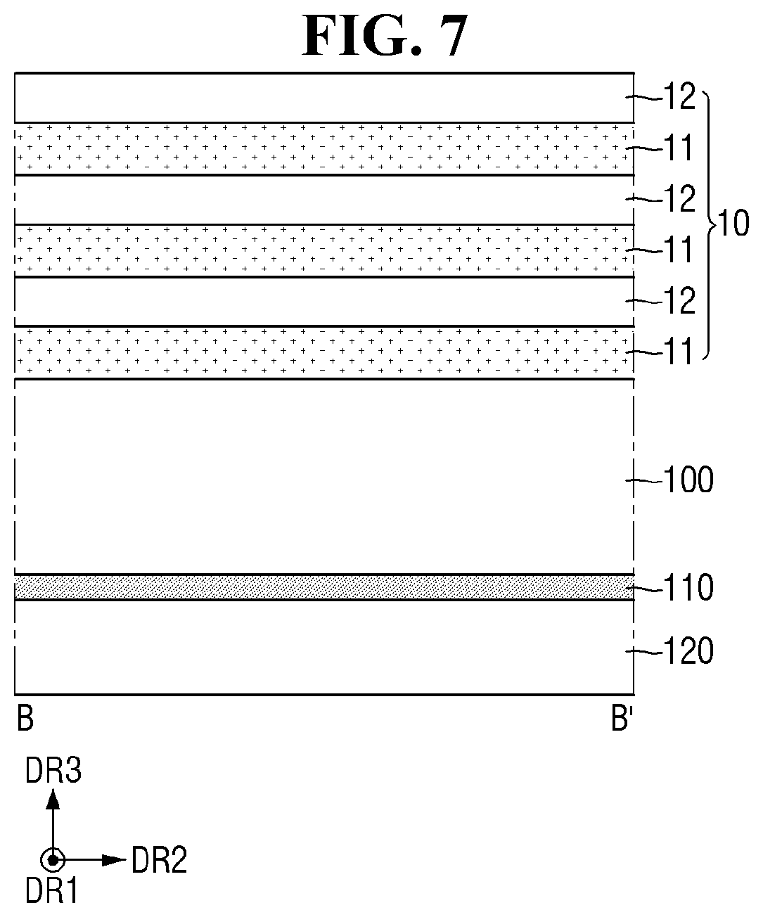 Patent US12564032 Figure 7 – Semiconductor device with improved reliability of a connection relation between a through via and a lower wiring layer