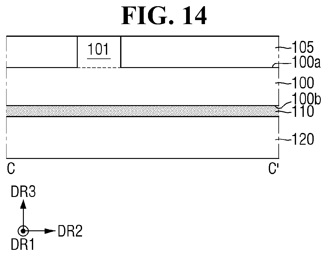 Patent US12564032 Figure 14 – Semiconductor device with improved reliability of a connection relation between a through via and a lower wiring layer