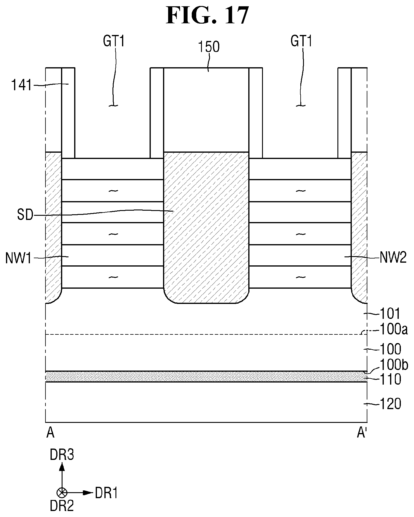 Patent US12564032 Figure 17 – Semiconductor device with improved reliability of a connection relation between a through via and a lower wiring layer
