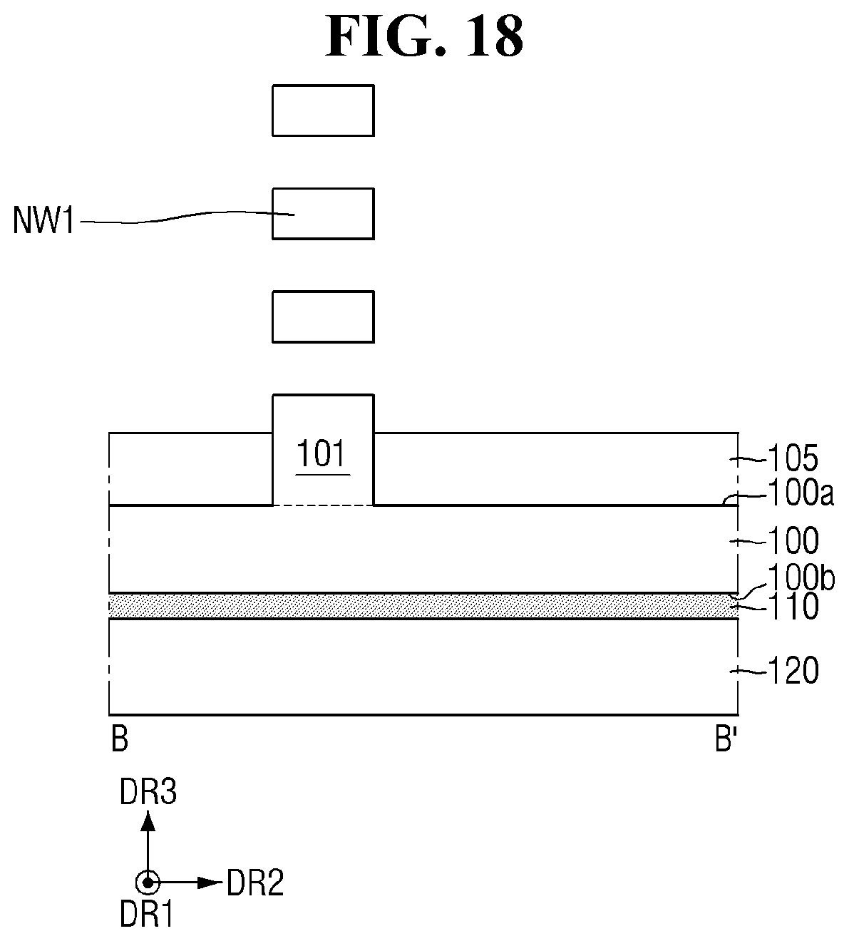 Patent US12564032 Figure 18 – Semiconductor device with improved reliability of a connection relation between a through via and a lower wiring layer