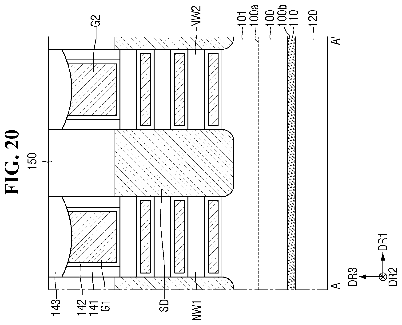 Patent US12564032 Figure 20 – Semiconductor device with improved reliability of a connection relation between a through via and a lower wiring layer