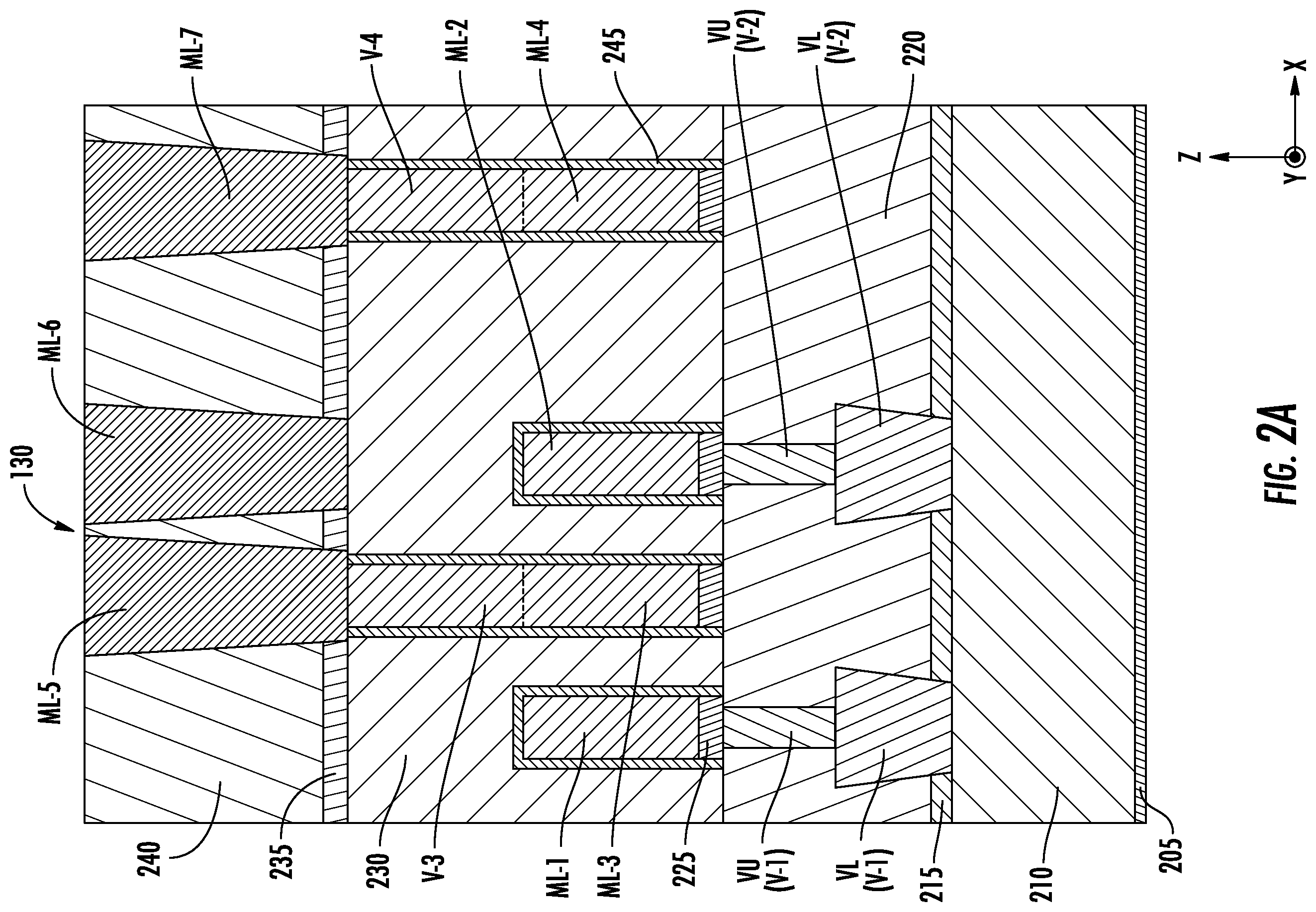 Patent US12564036 Figure 2 – Integrated circuit devices including via structures having a narrow upper portion, and related fabrication methods