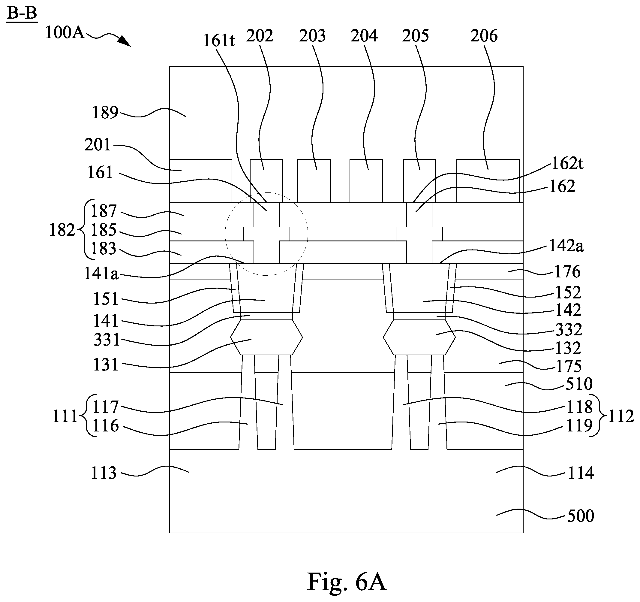 Patent US12564037 Figure 7 – Semiconductor device with source/drain via