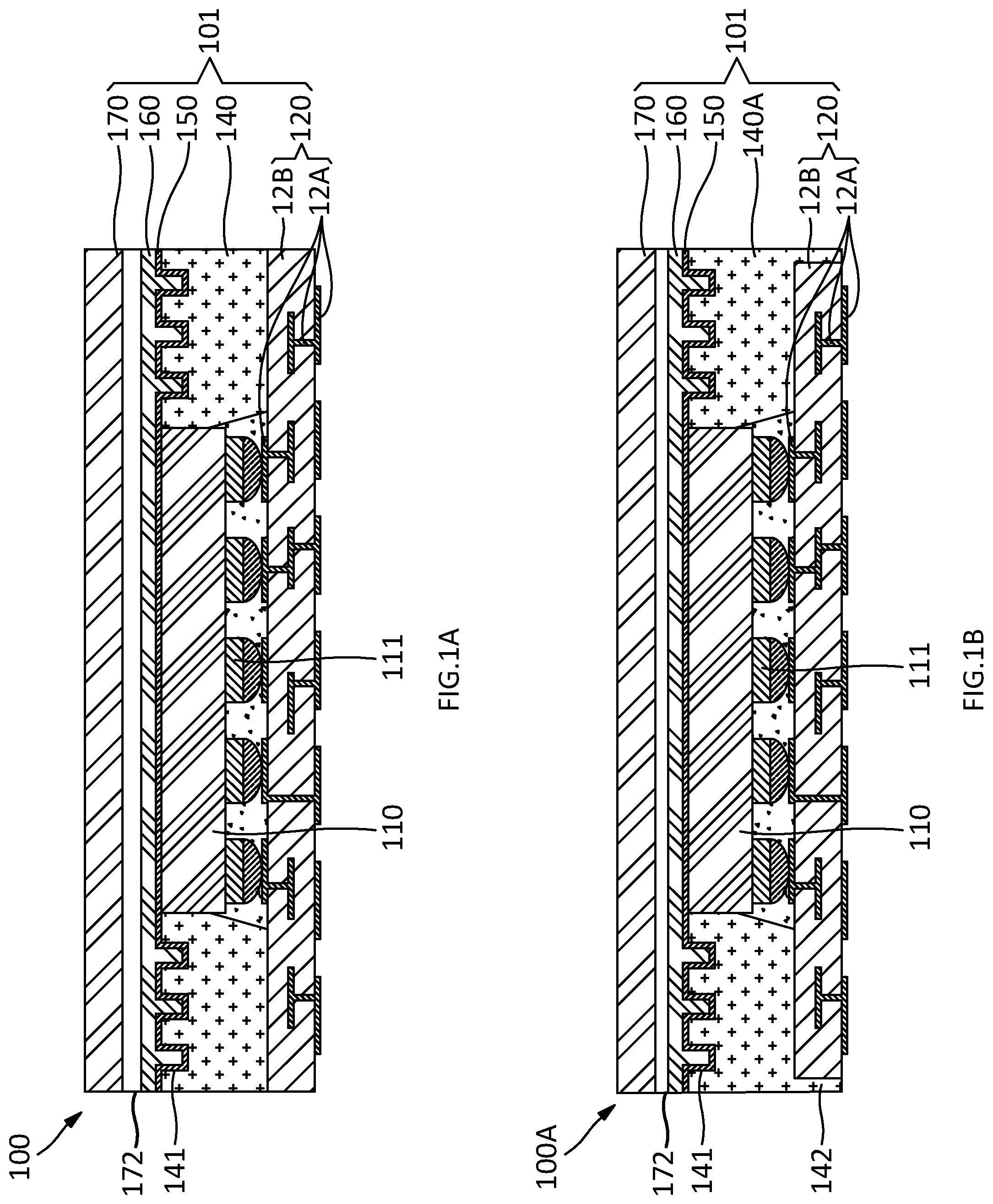Patent US12564048 Figure 1 – Electronic devices and methods of manufacturing electronic devices