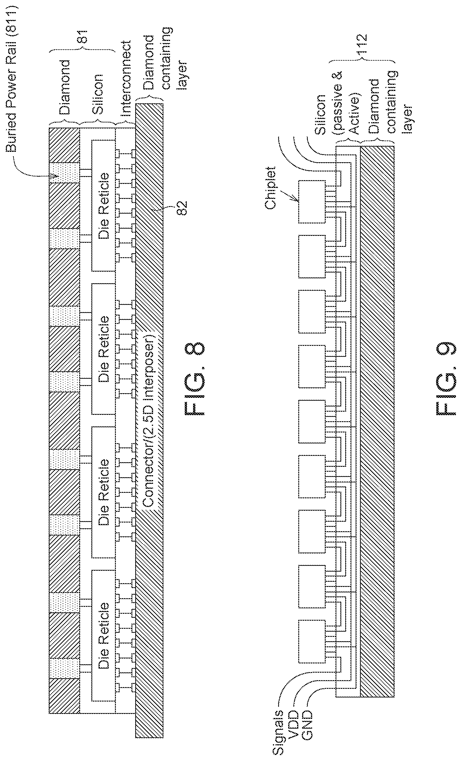Patent US12564049 Figure 8 – Diamond enhanced advanced ICs and advanced IC packages