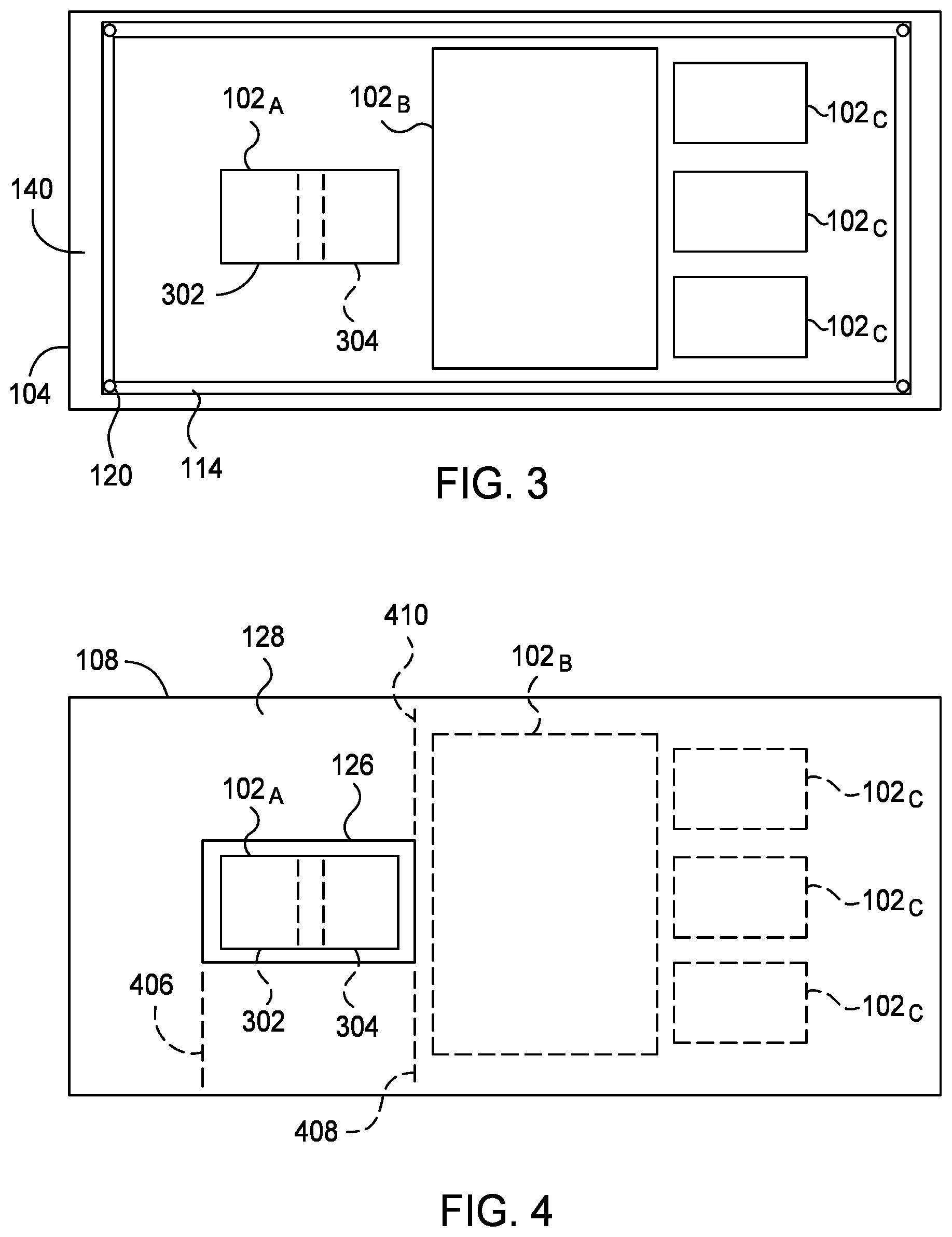 Patent US12564052 Figure 3 – Chip package with pass through heat spreader