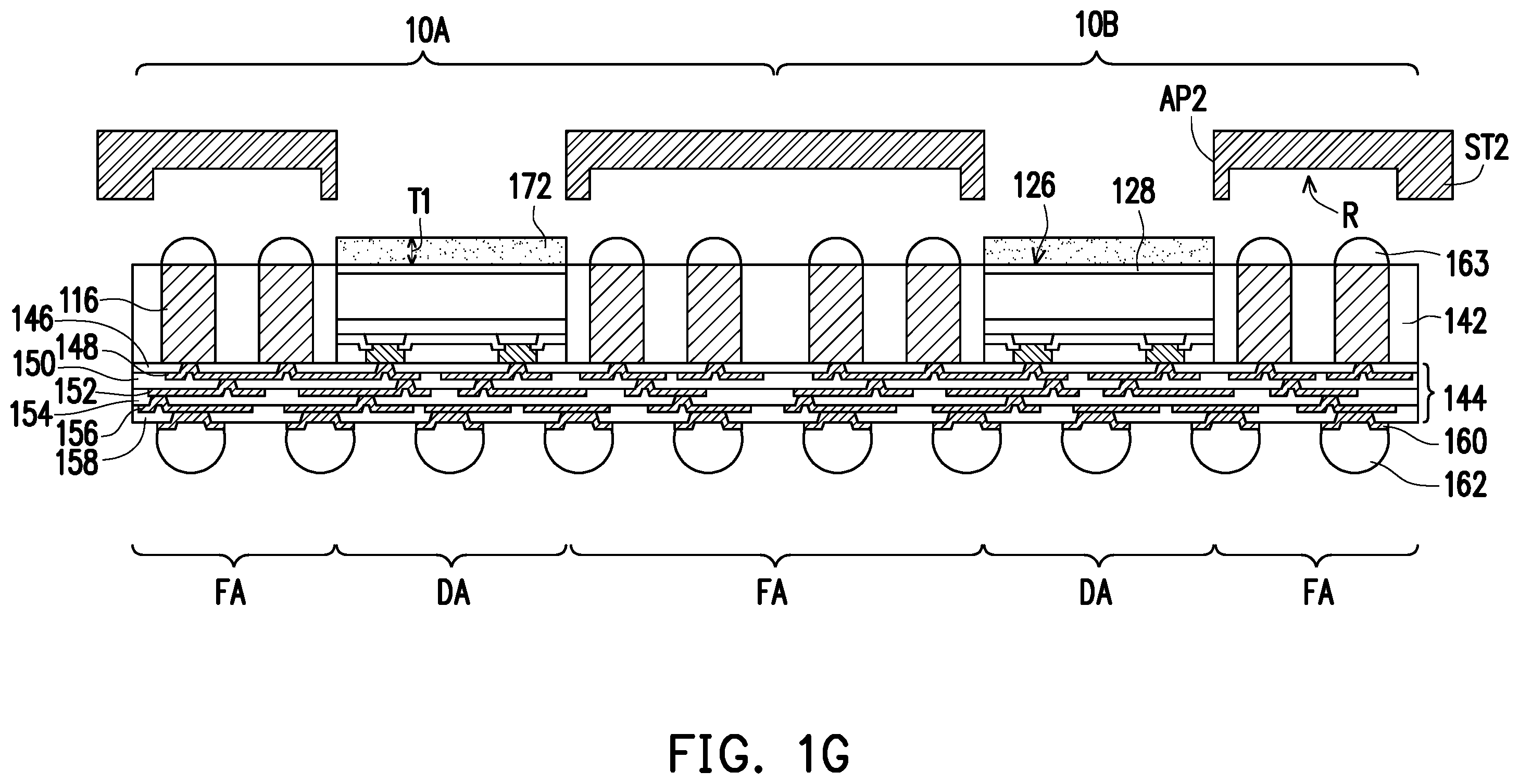Patent US12564055 Figure 7 – Package structure and method of fabricating the same
