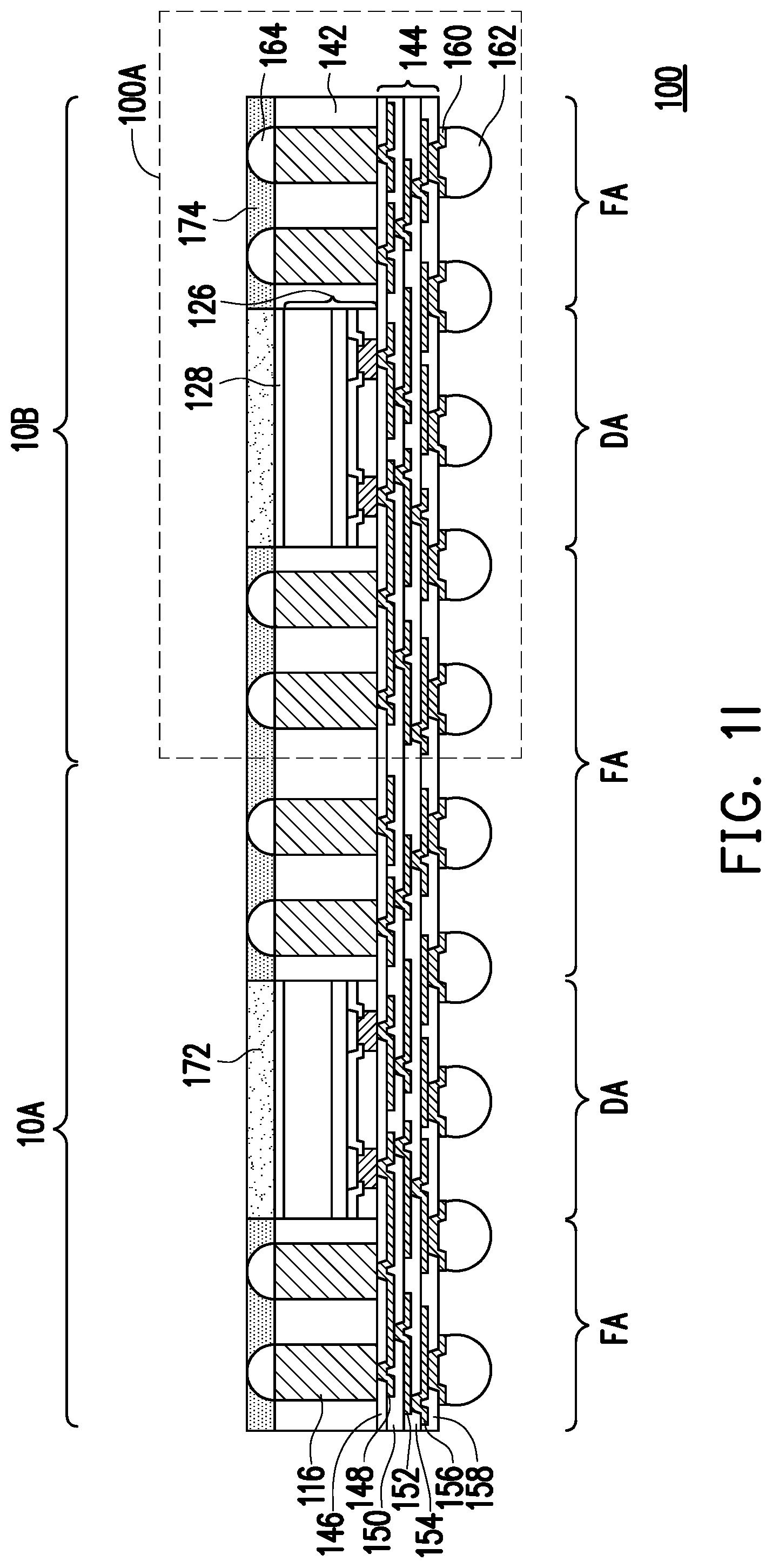 Patent US12564055 Figure 9 – Package structure and method of fabricating the same