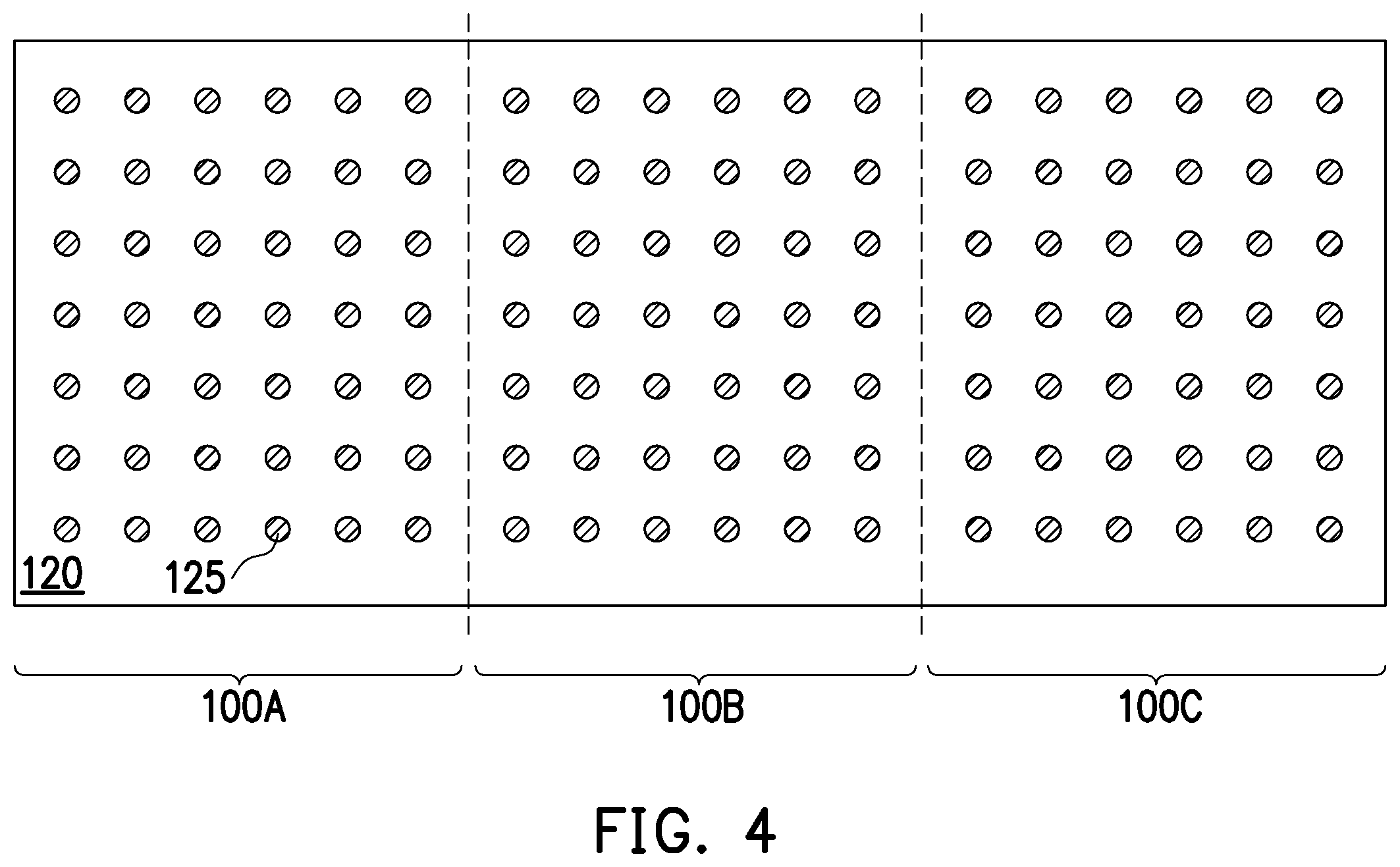 Patent US12564057 Figure 4 – Chiplet interposer
