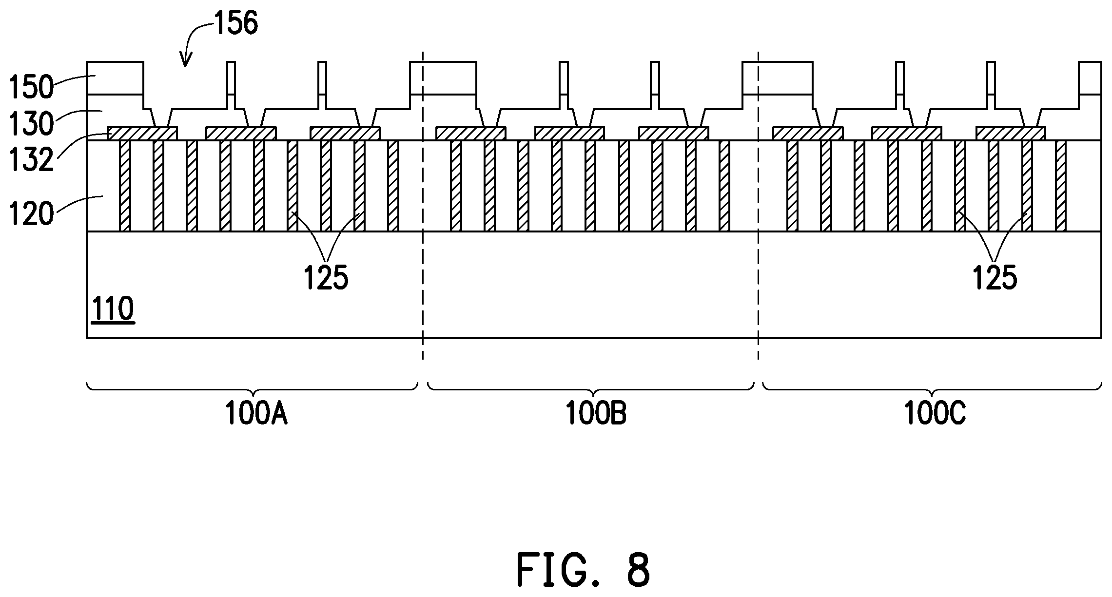 Patent US12564057 Figure 8 – Chiplet interposer