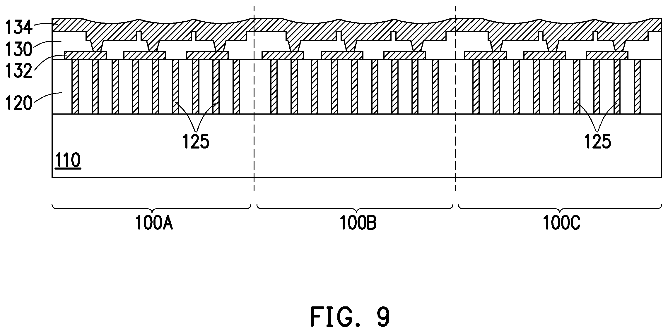 Patent US12564057 Figure 9 – Chiplet interposer