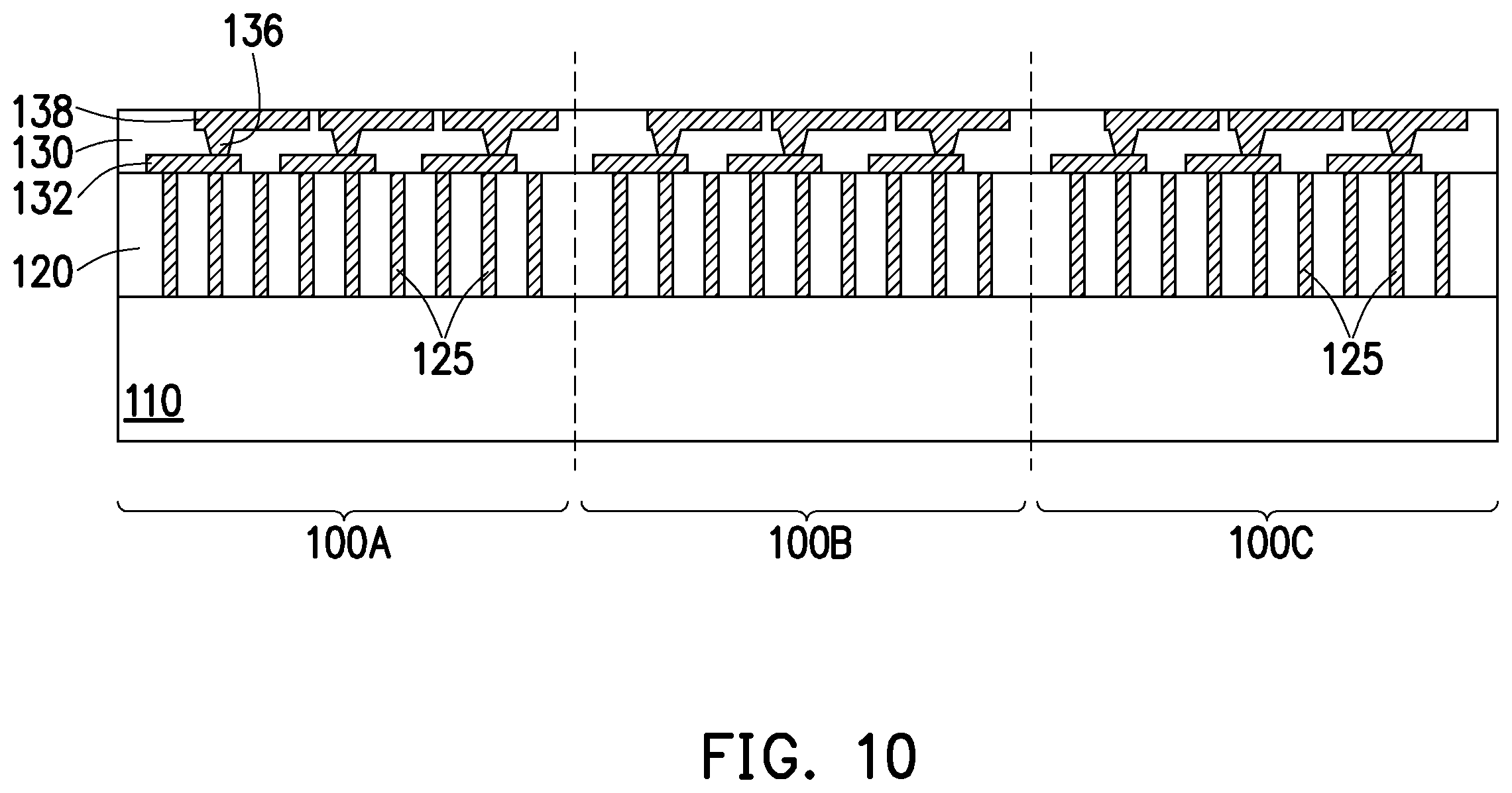 Patent US12564057 Figure 10 – Chiplet interposer