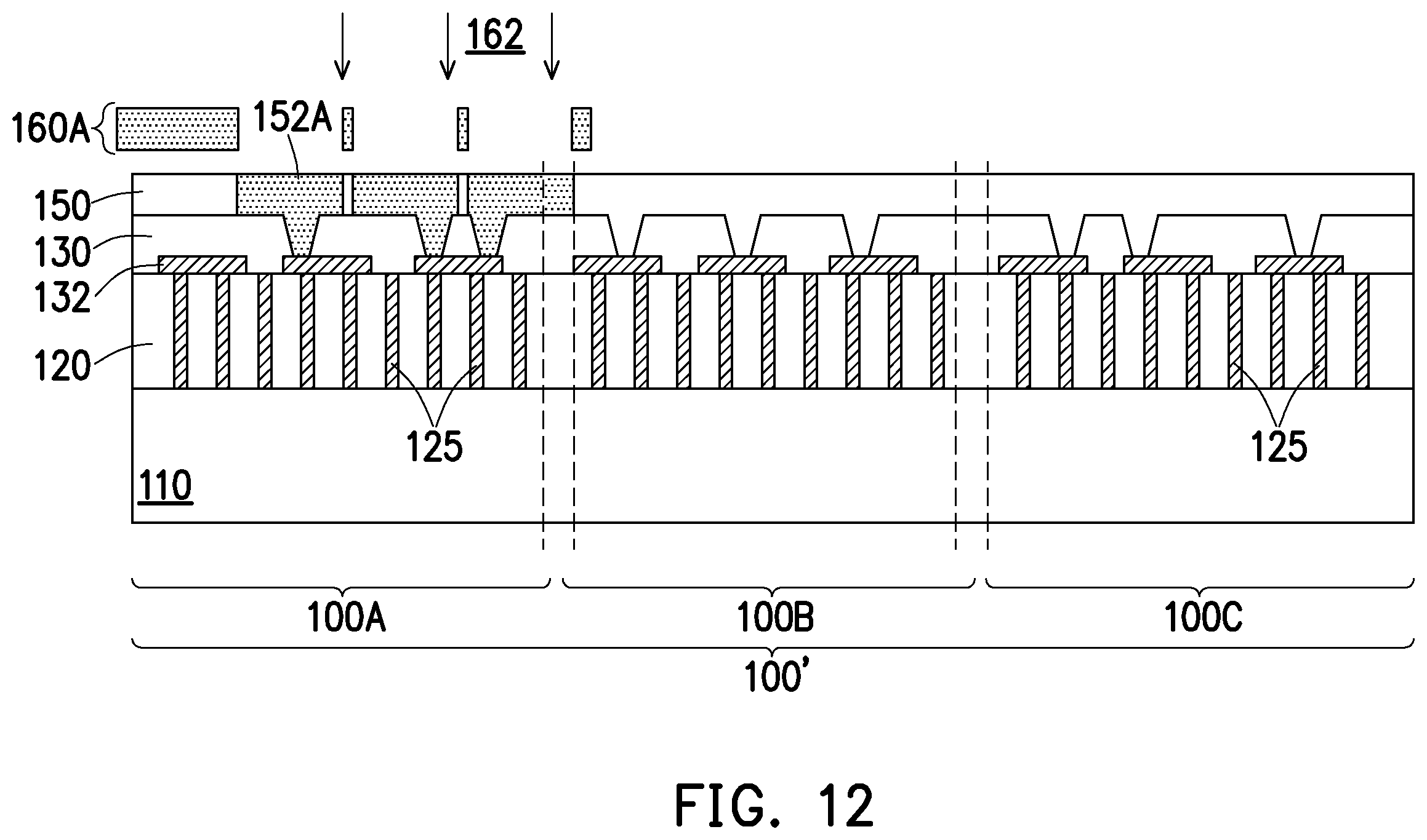 Patent US12564057 Figure 12 – Chiplet interposer