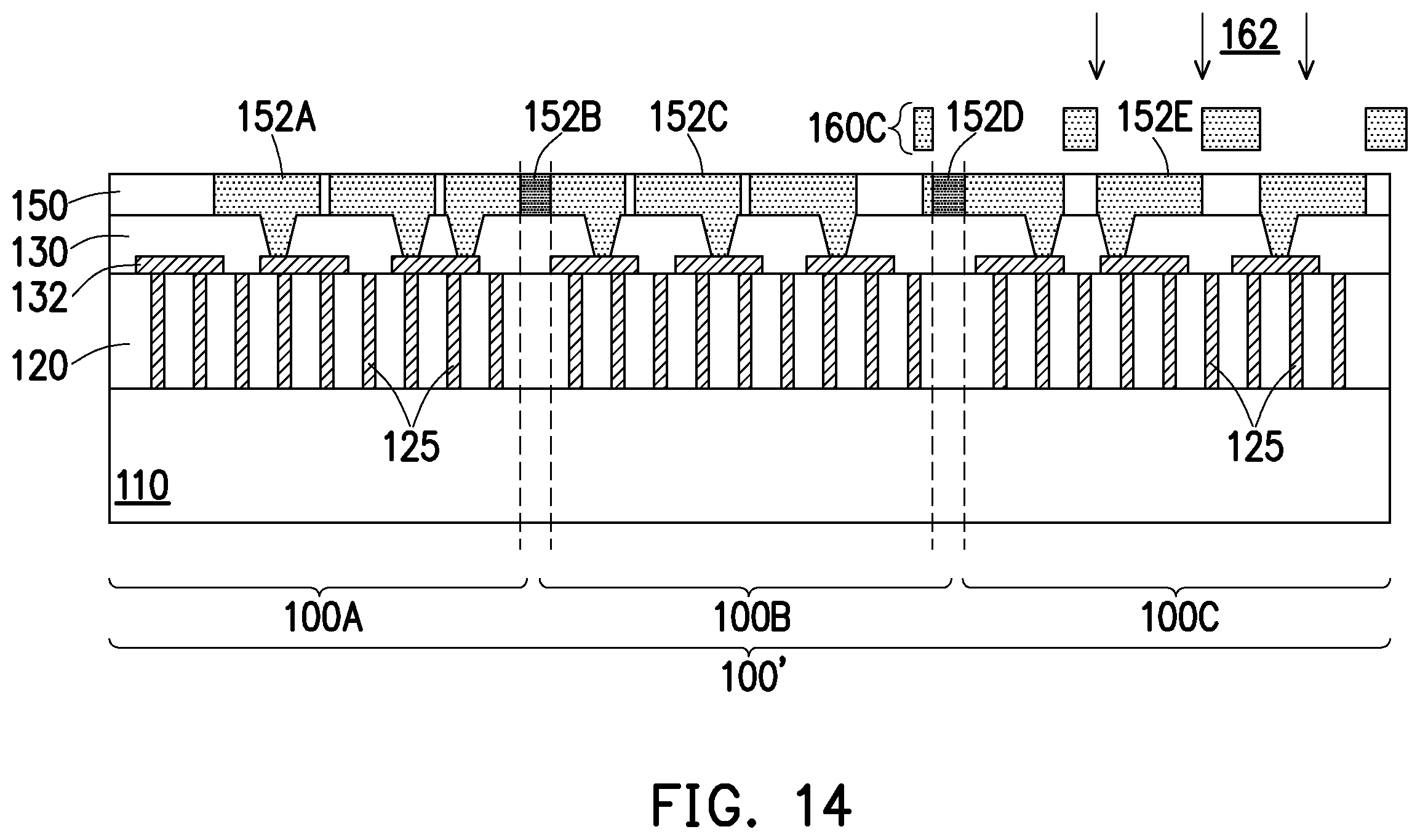 Patent US12564057 Figure 14 – Chiplet interposer