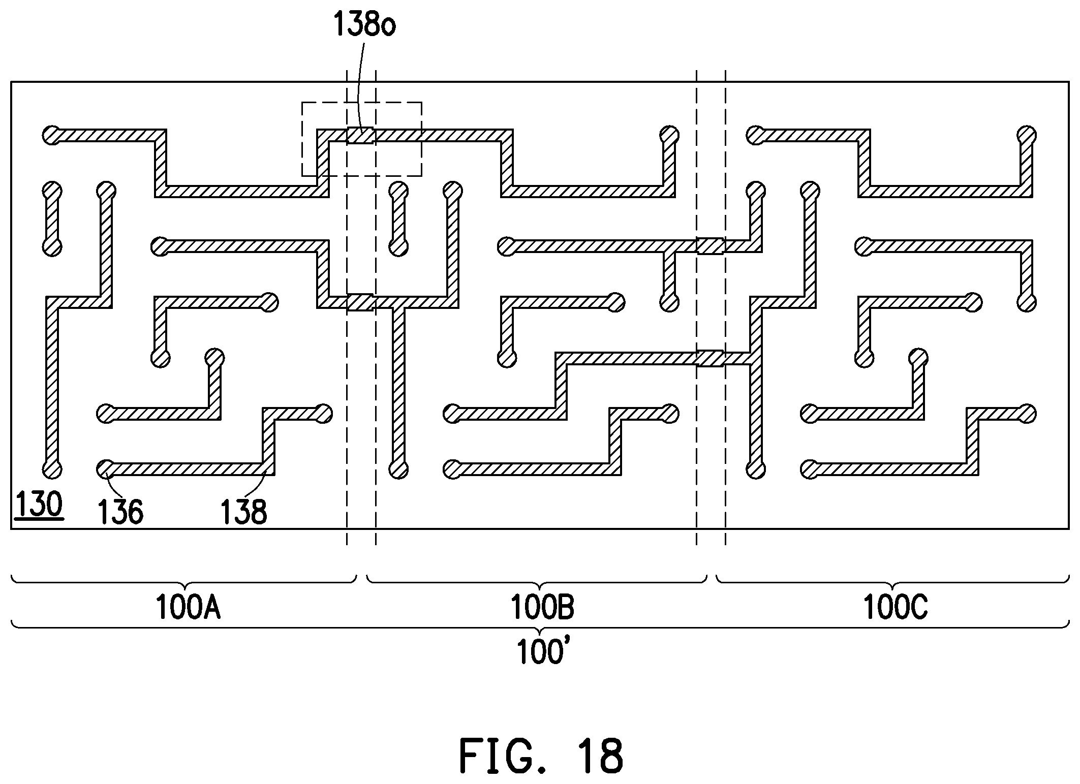 Patent US12564057 Figure 18 – Chiplet interposer
