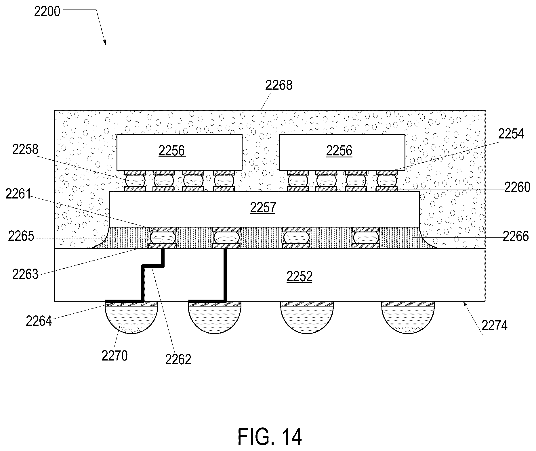 Patent US12564058 Figure 7 – Packaging architecture with reinforcement structure in package substrate