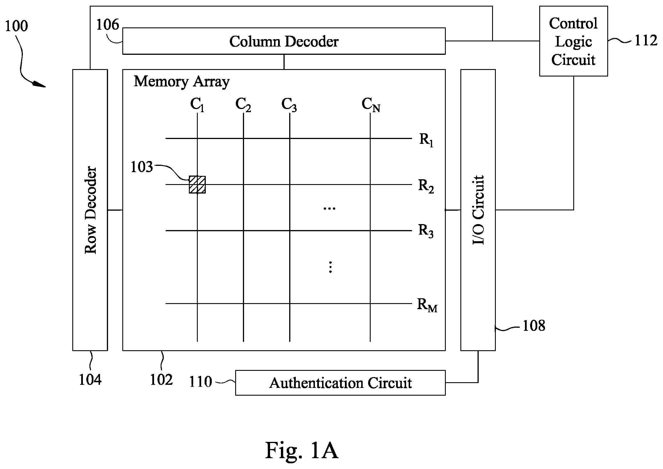 Patent US12564061 — Generation of physically unclonable function using one-time-programmable memory devices with back-end-of-line transistors — Figure 1