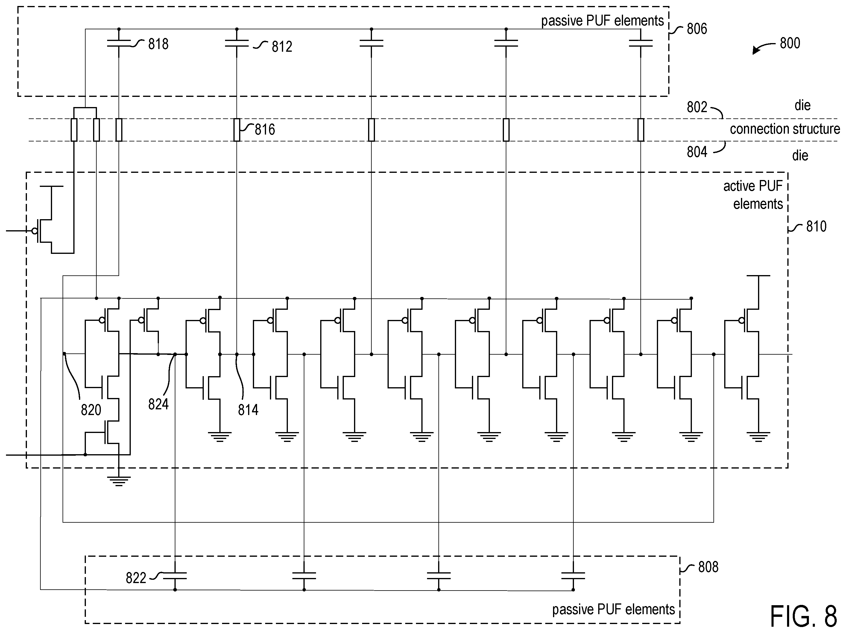Patent US12564062 Figure 7 – Multi-die physically unclonable function entropy source