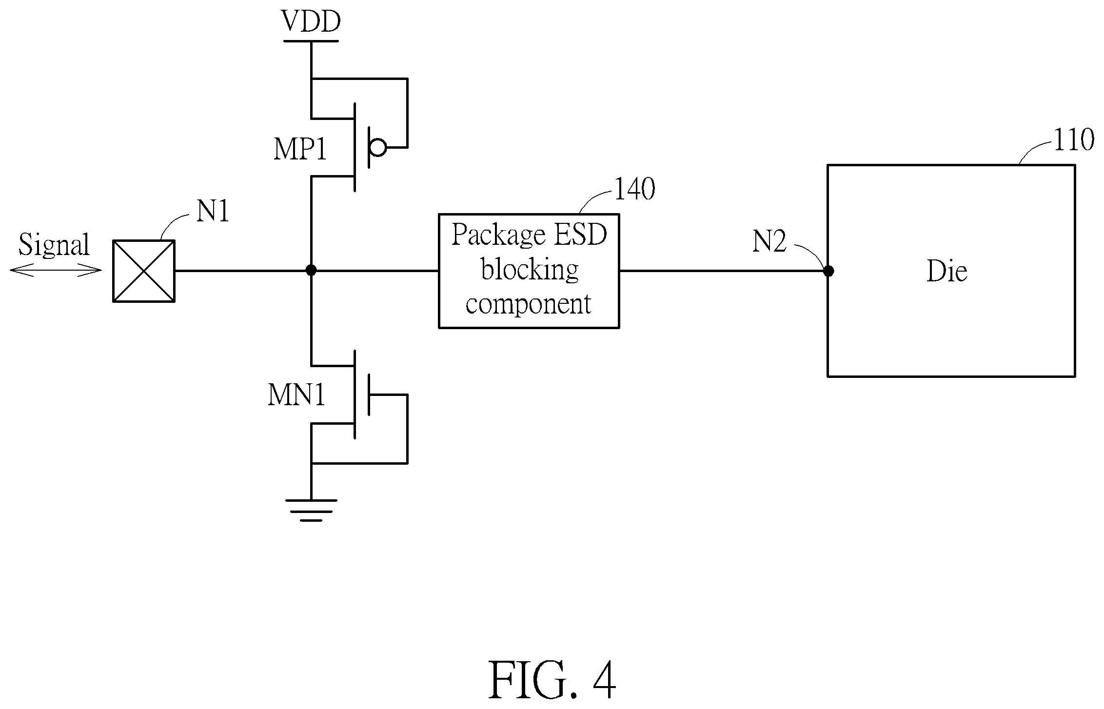 Patent US12564063 Figure 4 – Package-level ESD protection
