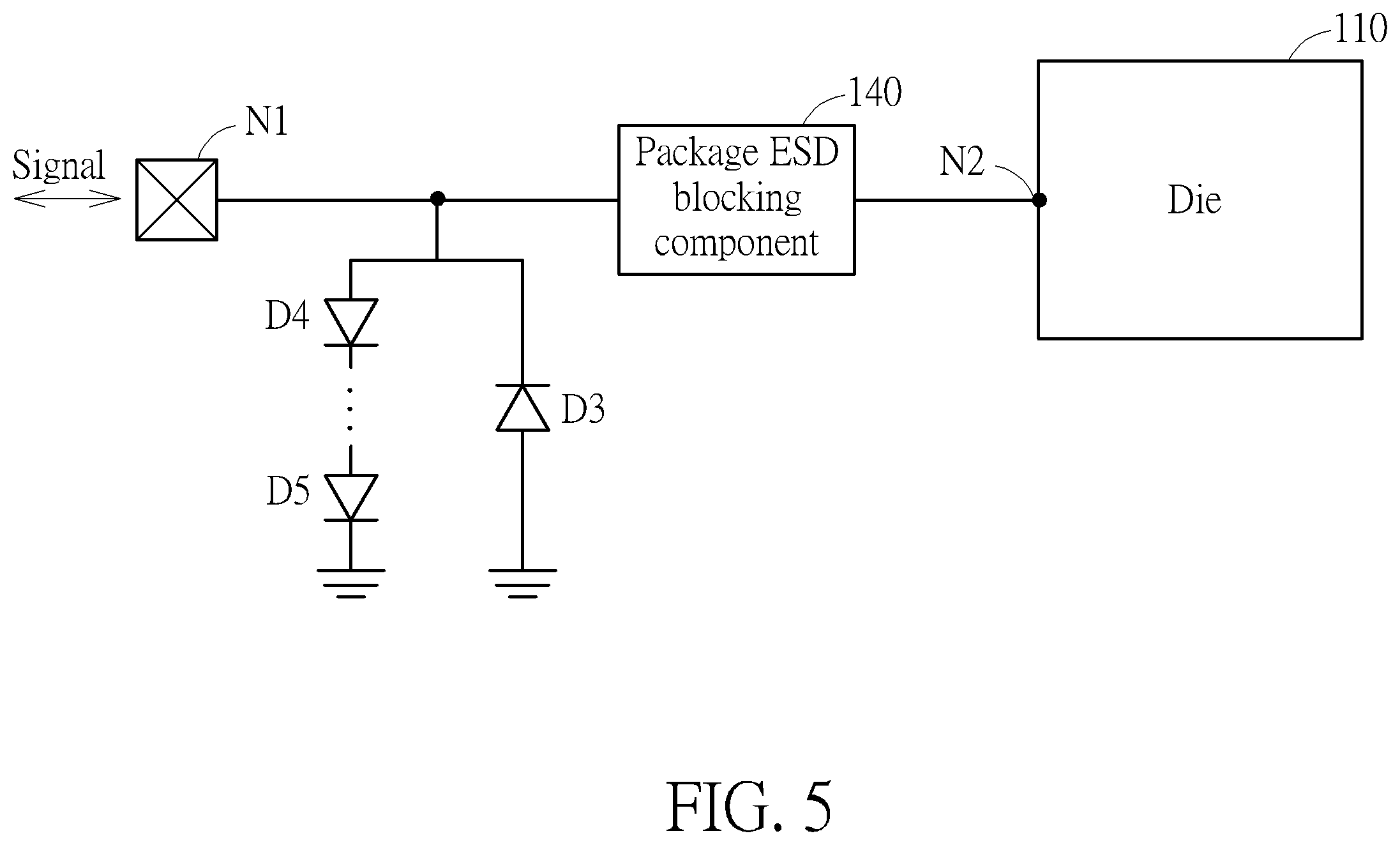 Patent US12564063 Figure 5 – Package-level ESD protection