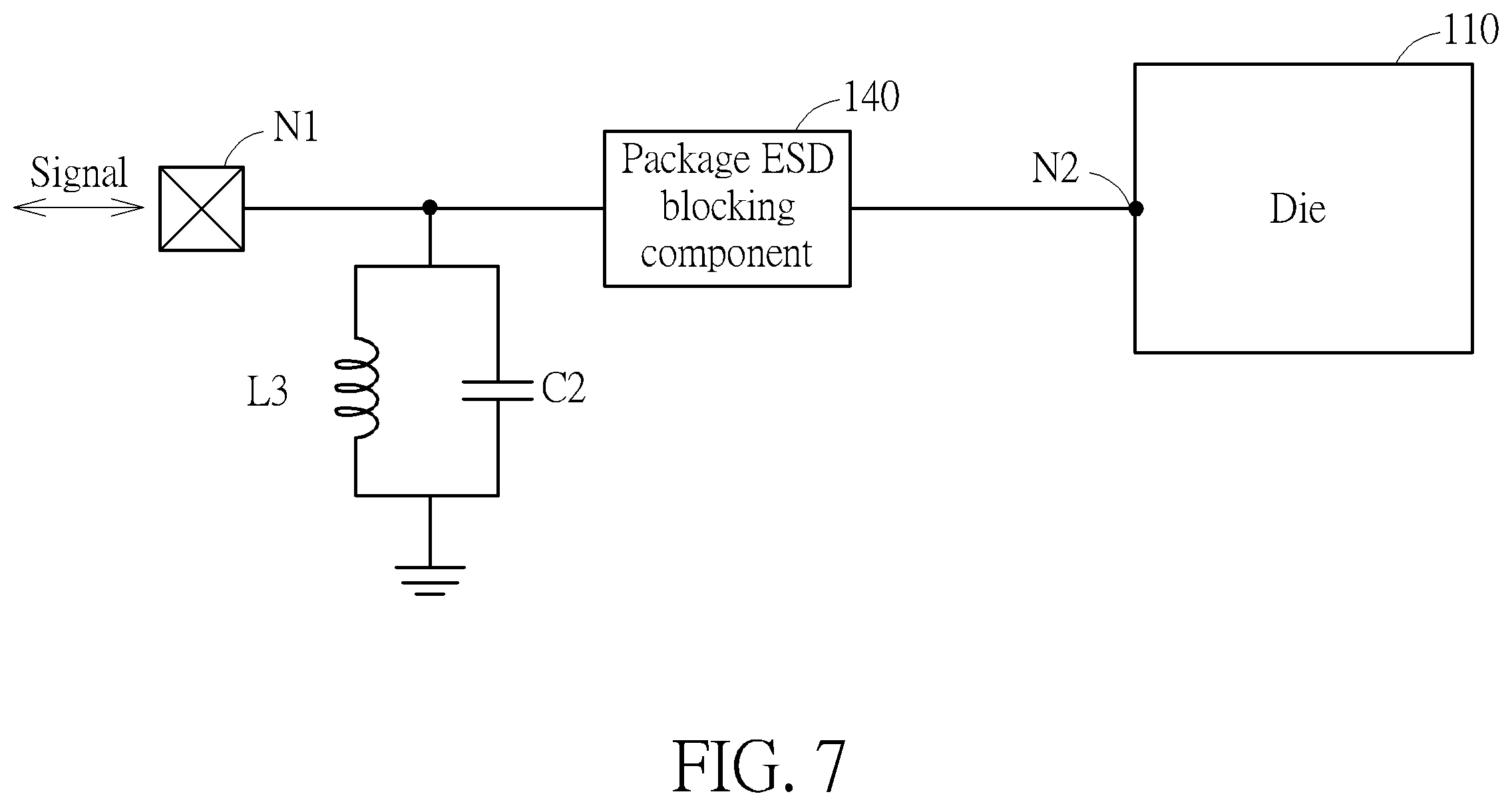 Patent US12564063 Figure 7 – Package-level ESD protection