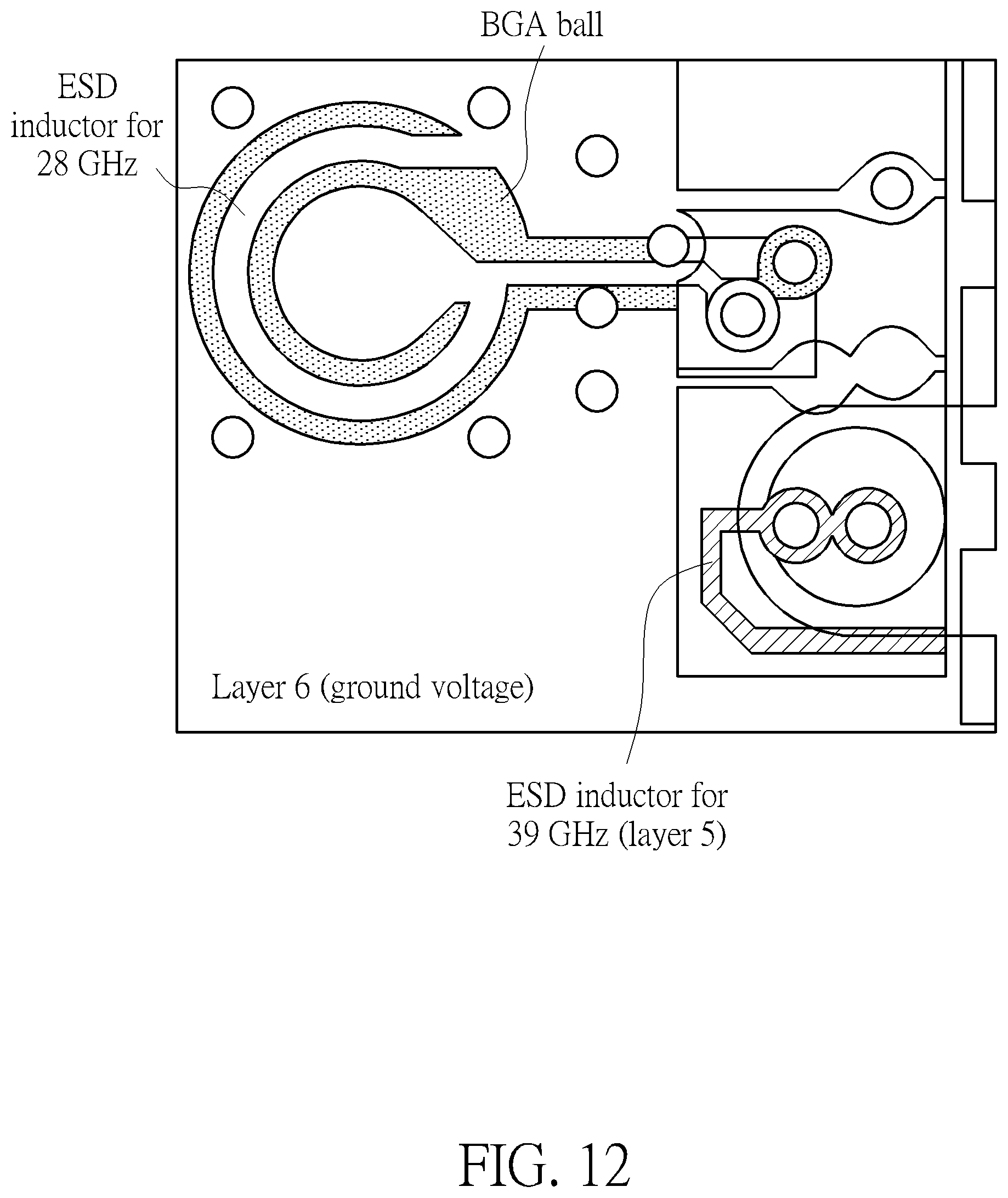 Patent US12564063 Figure 12 – Package-level ESD protection