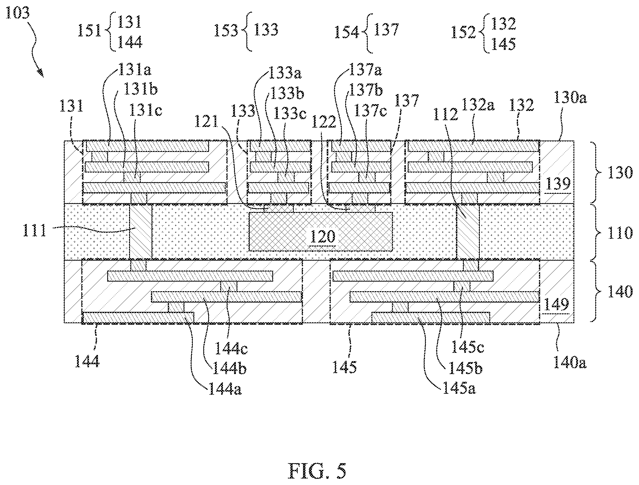 Patent US12564066 Figure 5 – Semiconductor structure having passive component and method of manufacturing thereof