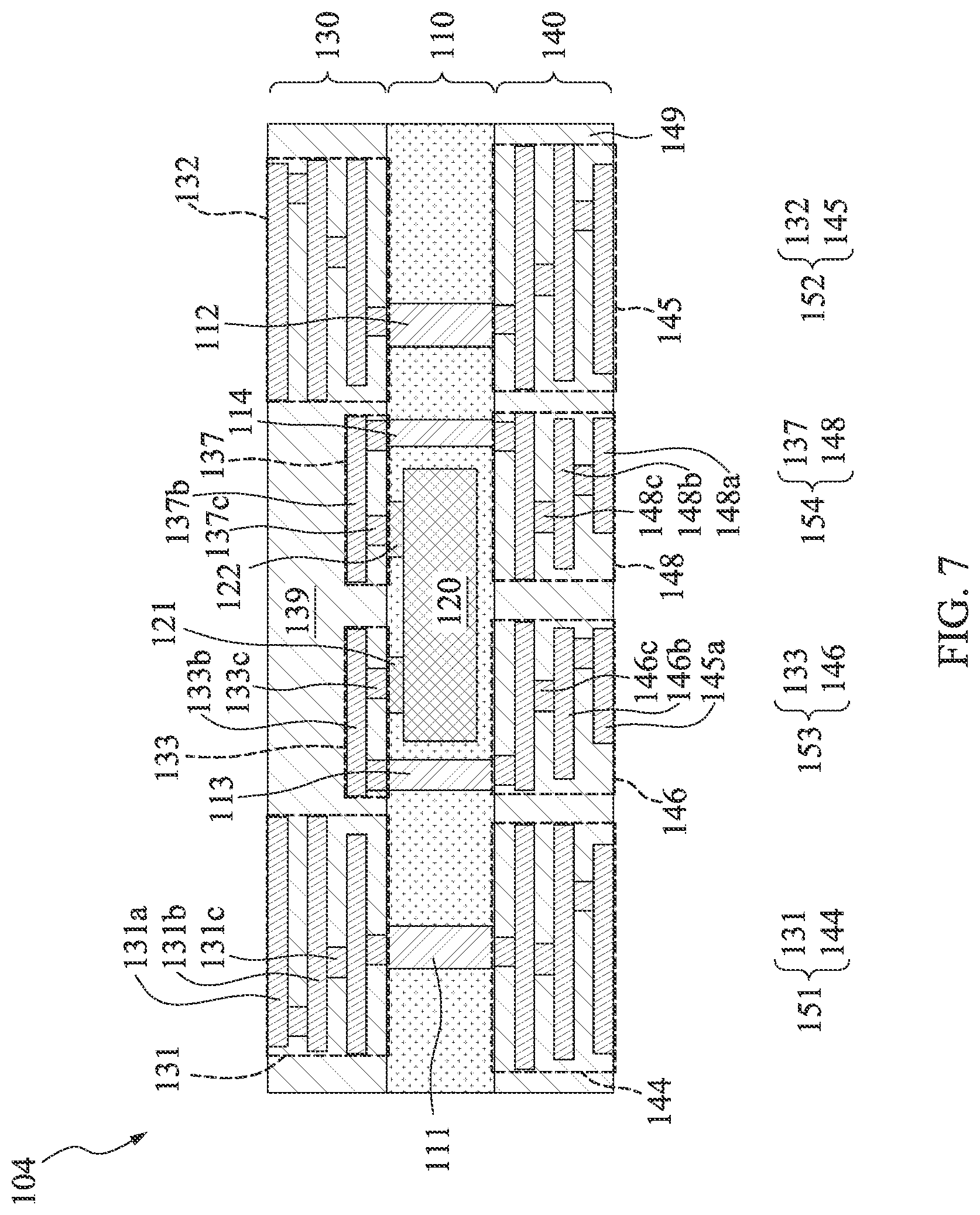 Patent US12564066 Figure 7 – Semiconductor structure having passive component and method of manufacturing thereof