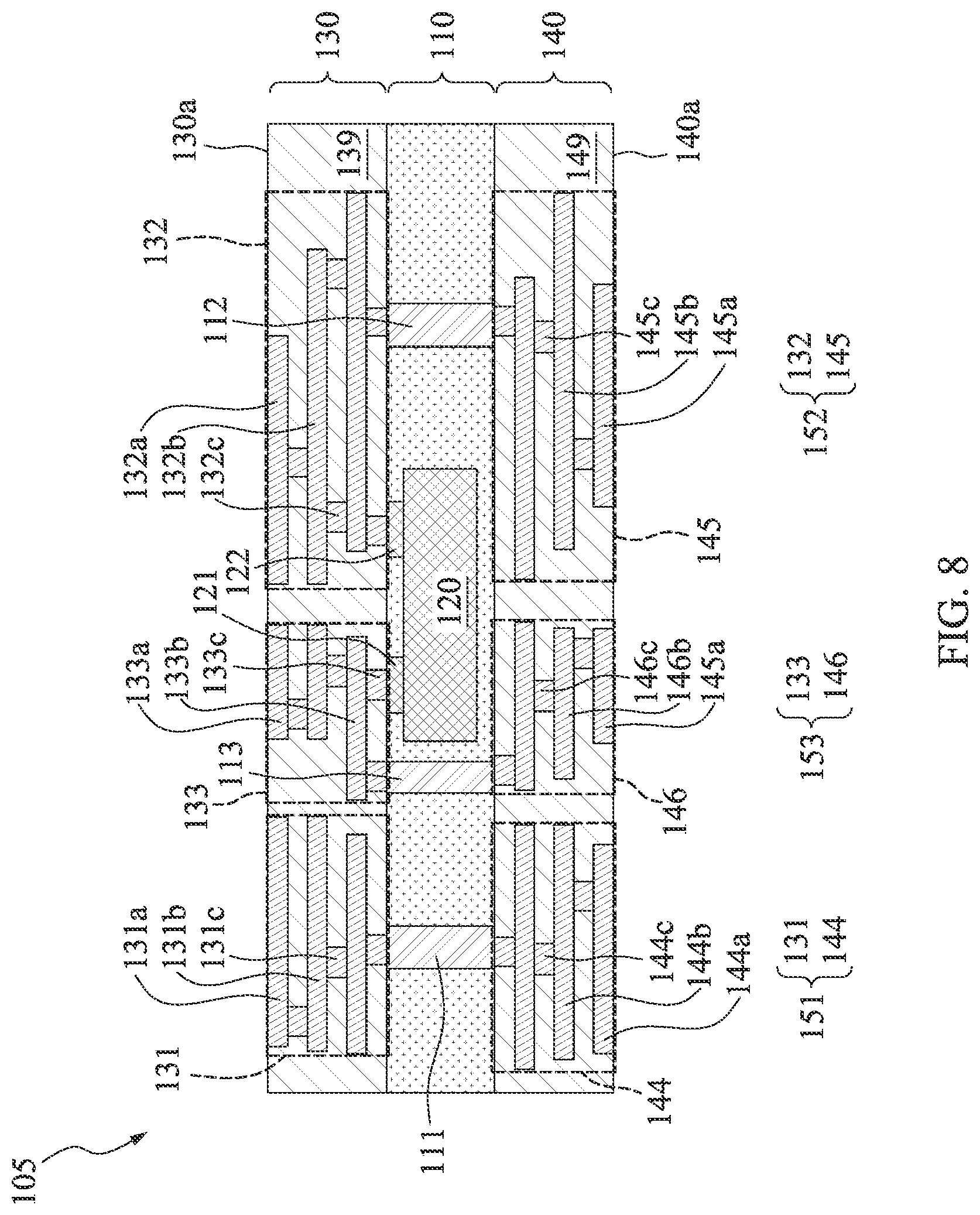 Patent US12564066 Figure 8 – Semiconductor structure having passive component and method of manufacturing thereof