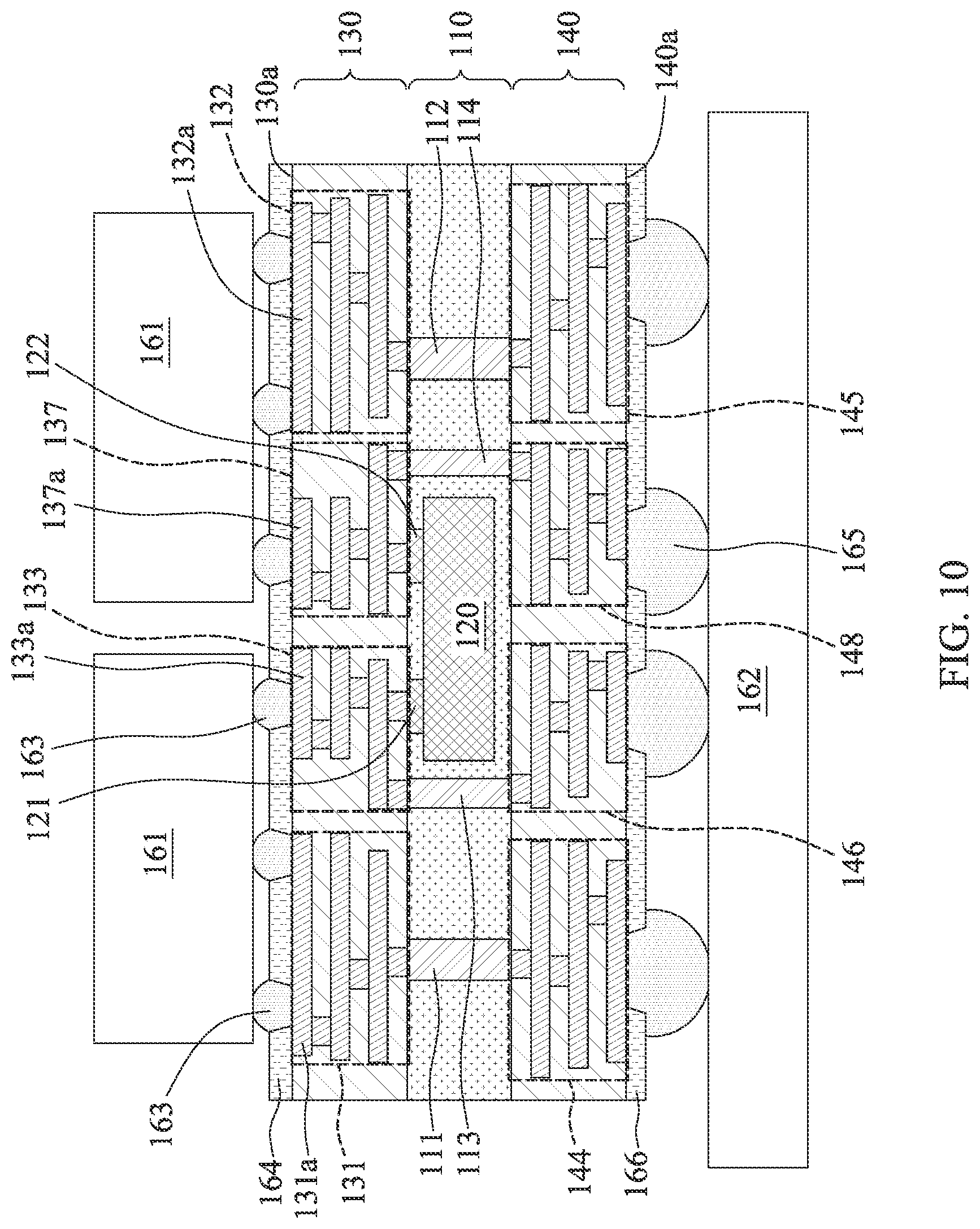Patent US12564066 Figure 10 – Semiconductor structure having passive component and method of manufacturing thereof