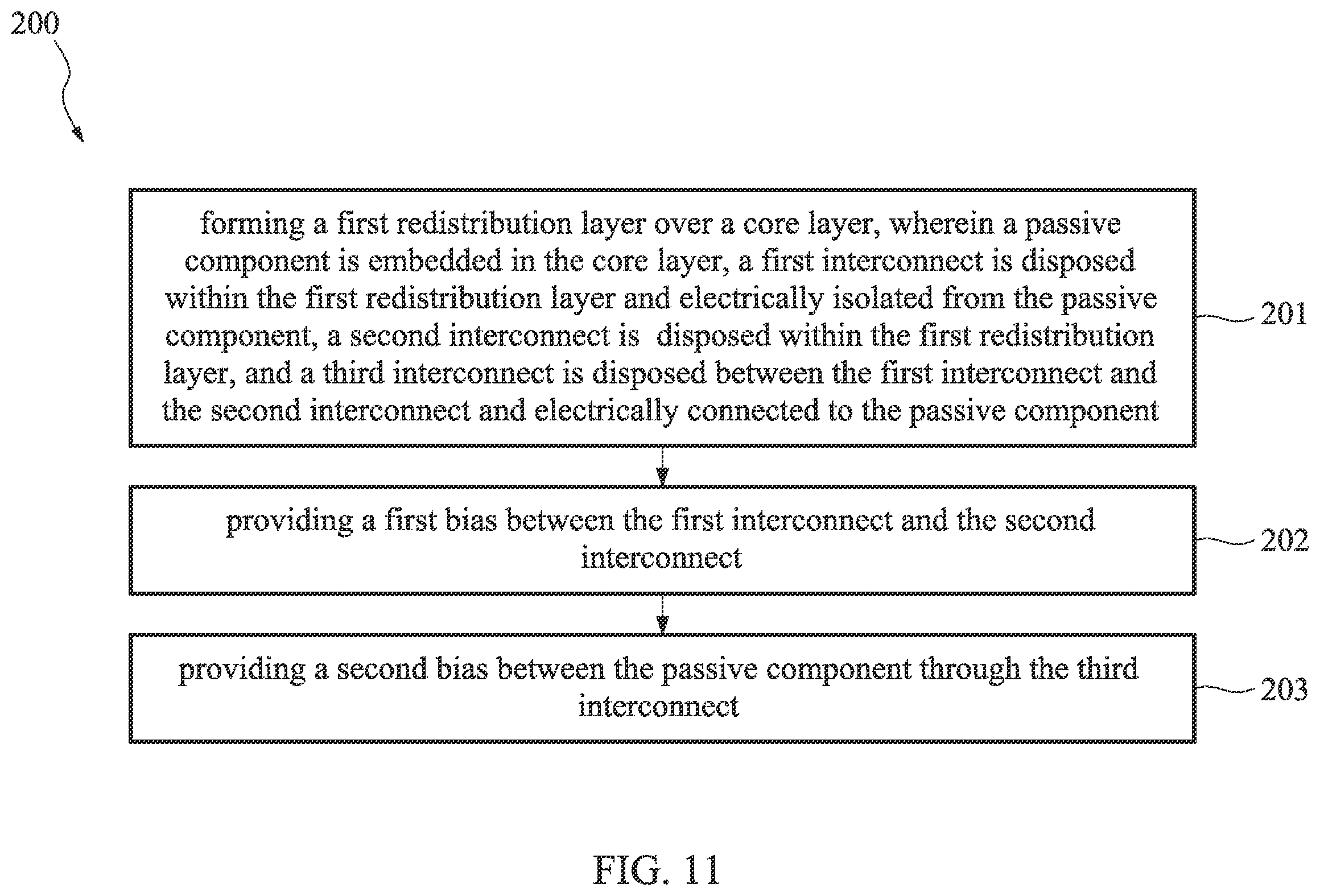 Patent US12564066 Figure 11 – Semiconductor structure having passive component and method of manufacturing thereof