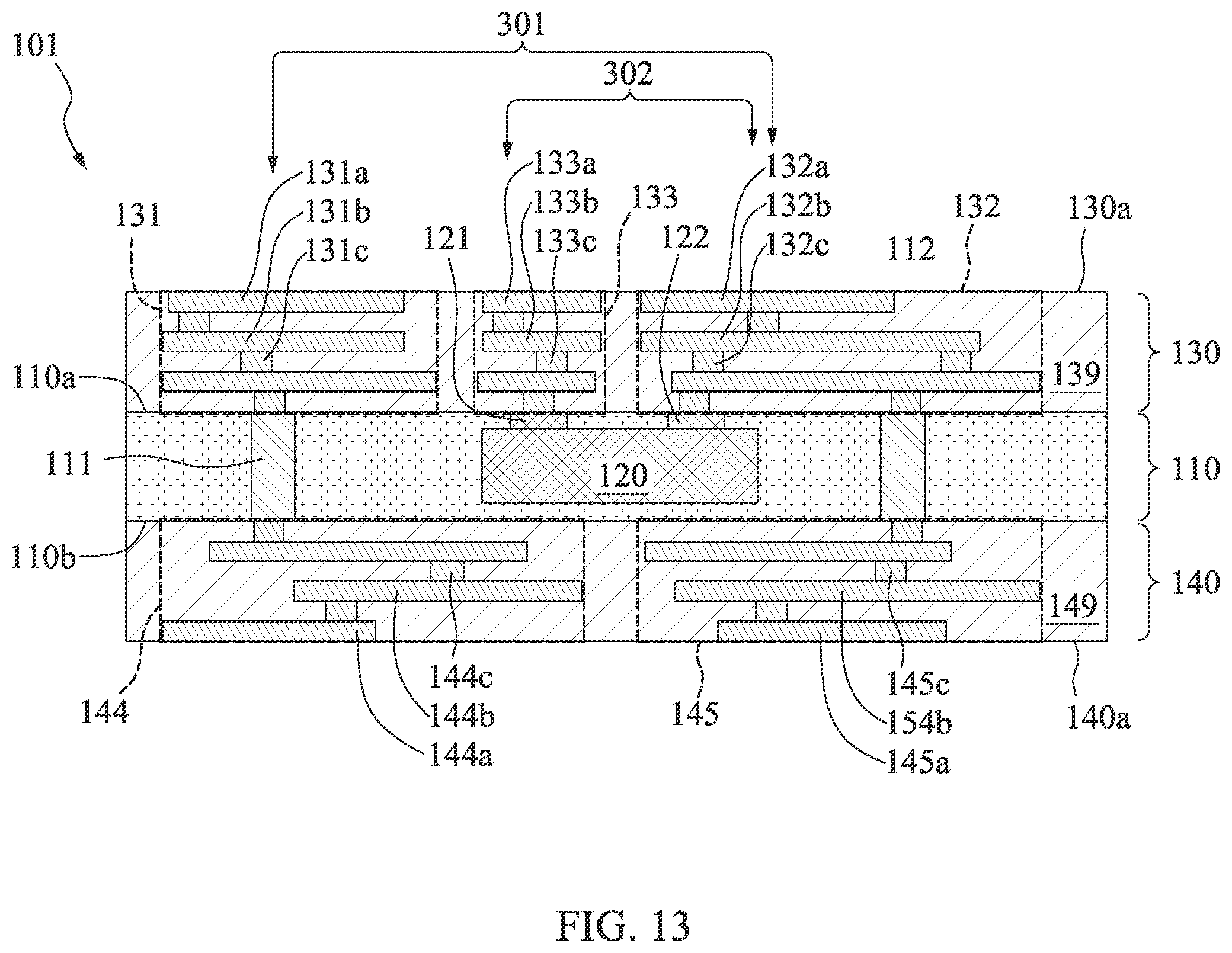 Patent US12564066 Figure 13 – Semiconductor structure having passive component and method of manufacturing thereof