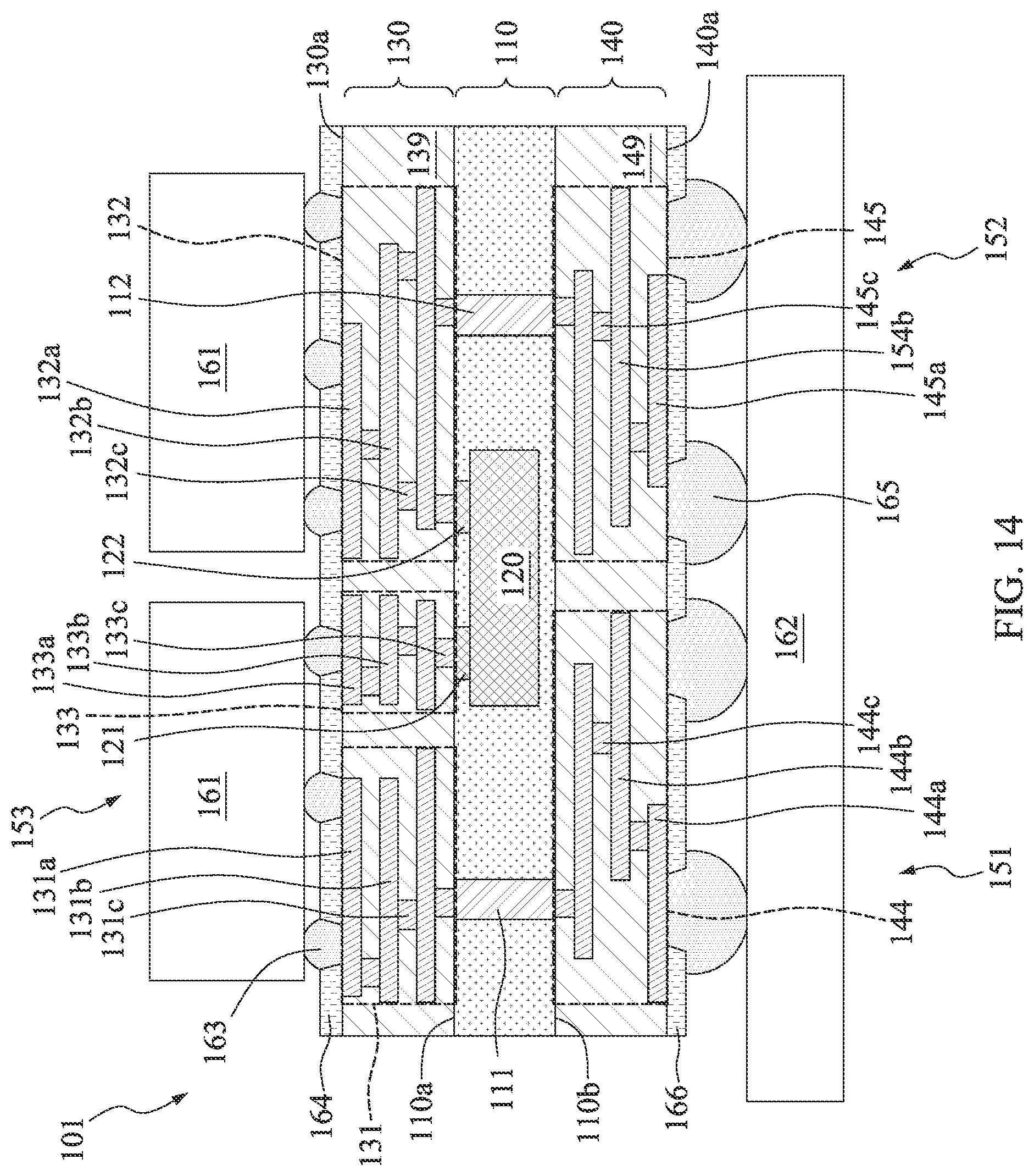 Patent US12564066 Figure 14 – Semiconductor structure having passive component and method of manufacturing thereof