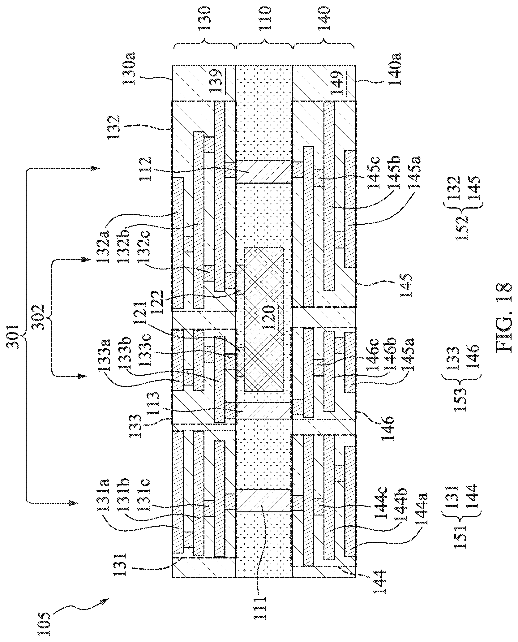 Patent US12564066 Figure 18 – Semiconductor structure having passive component and method of manufacturing thereof