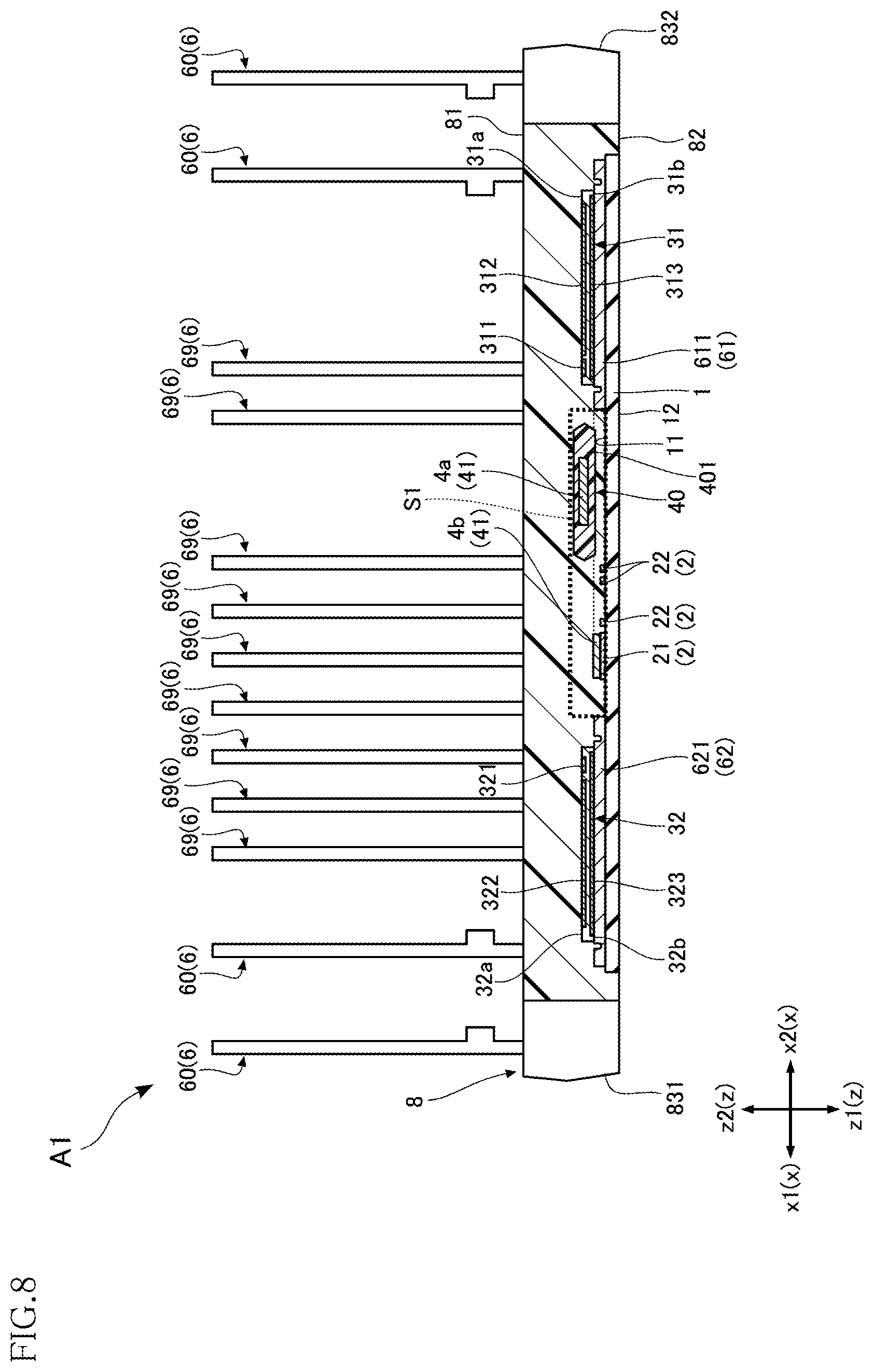 Patent US12564073 Figure 8 – Control chip for leadframe package