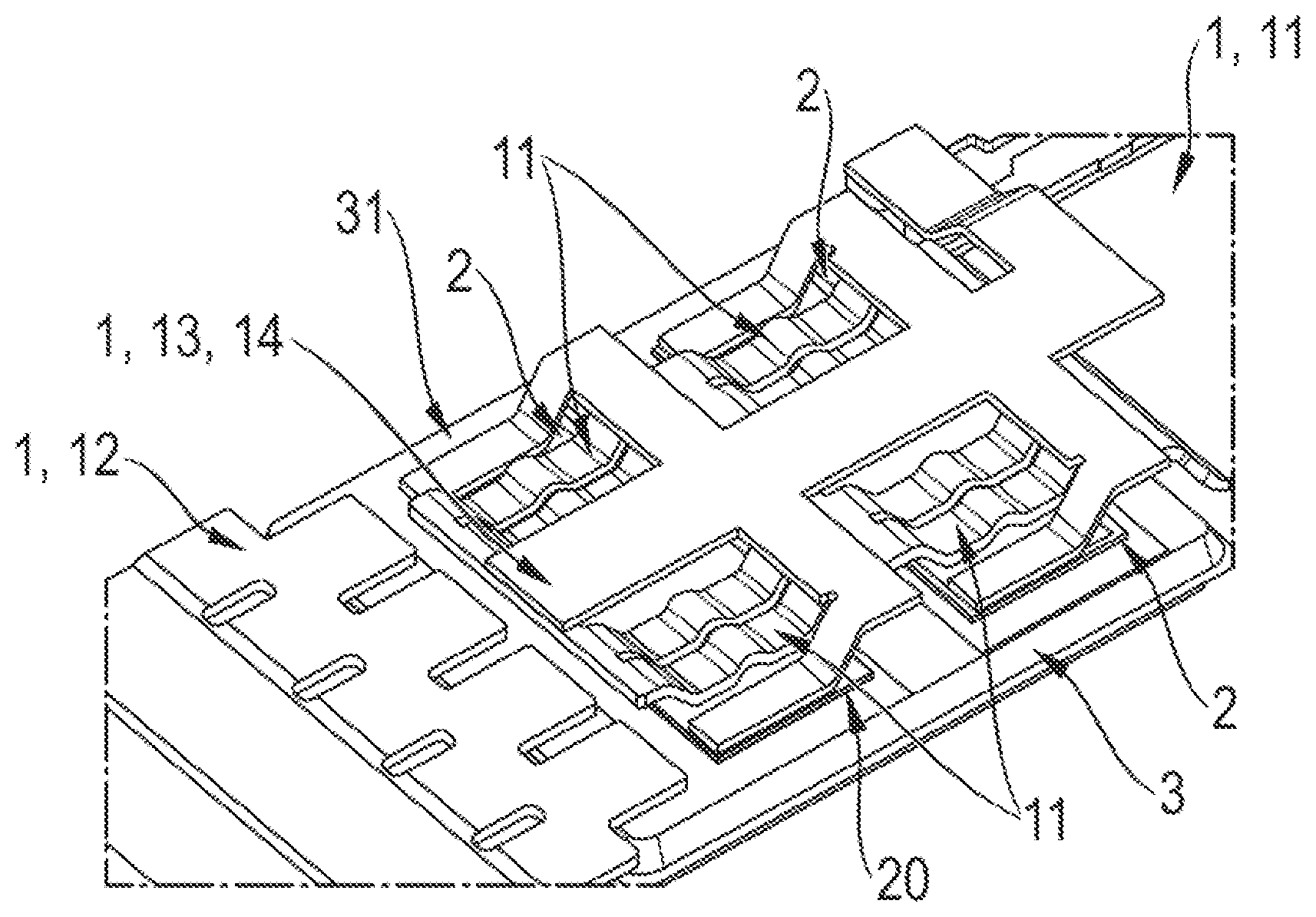 Patent US12564074 Figure 1 – Power electronics module