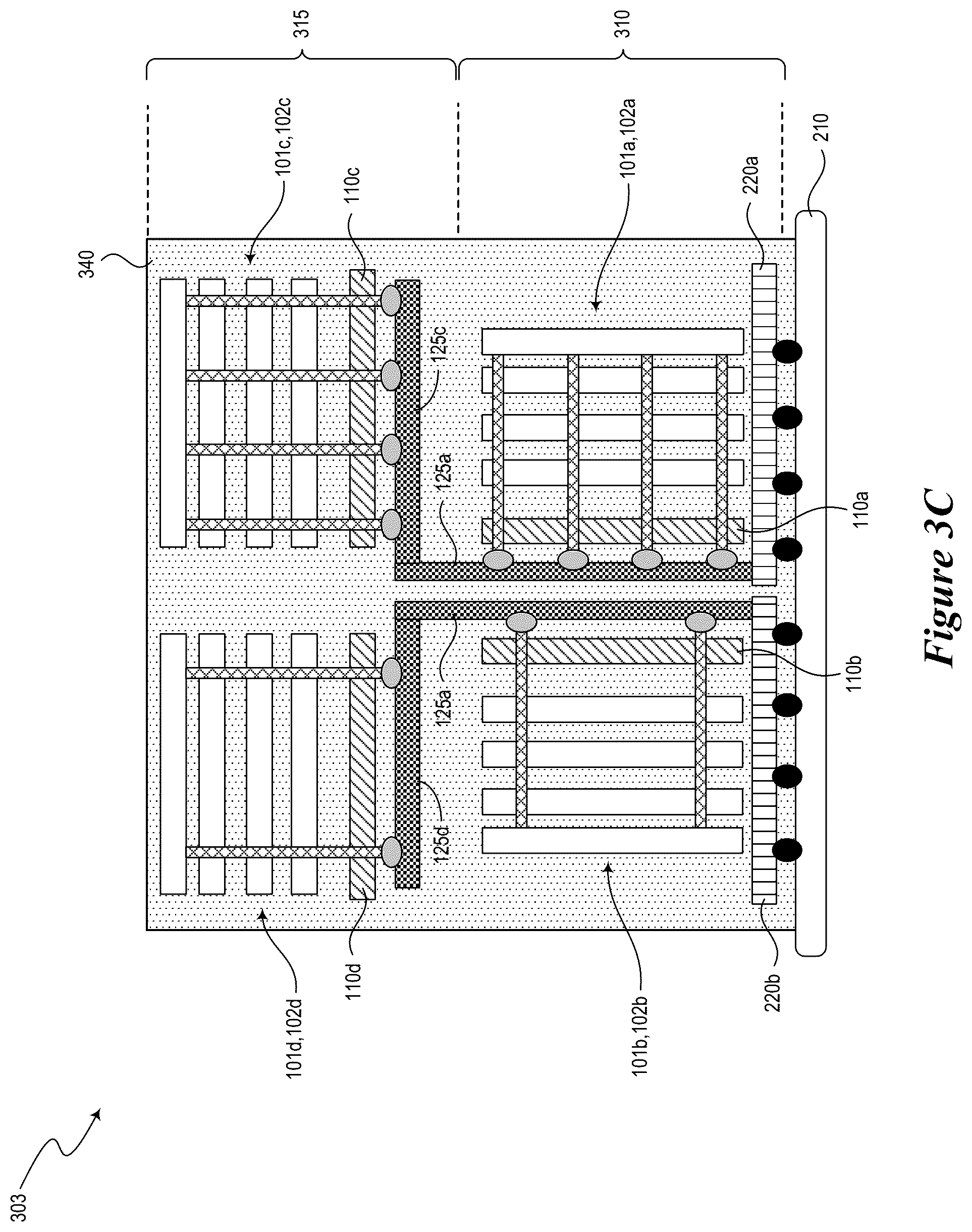 Patent US12564075 Figure 6 – Semiconductor die assemblies with decomposable materials and associated methods and systems