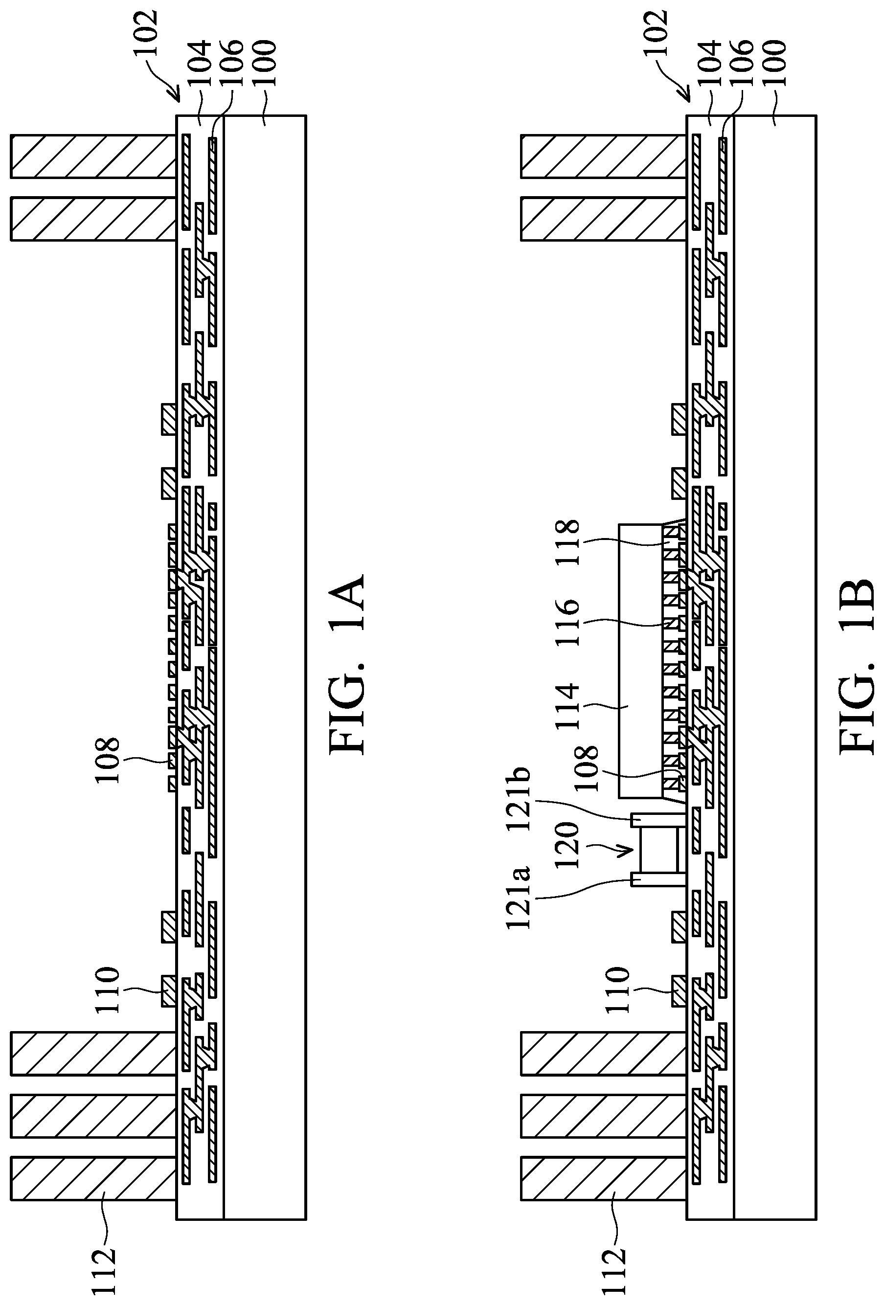 Patent US12564076 Figure 1 – Chip package with fan-out feature and method for forming the same
